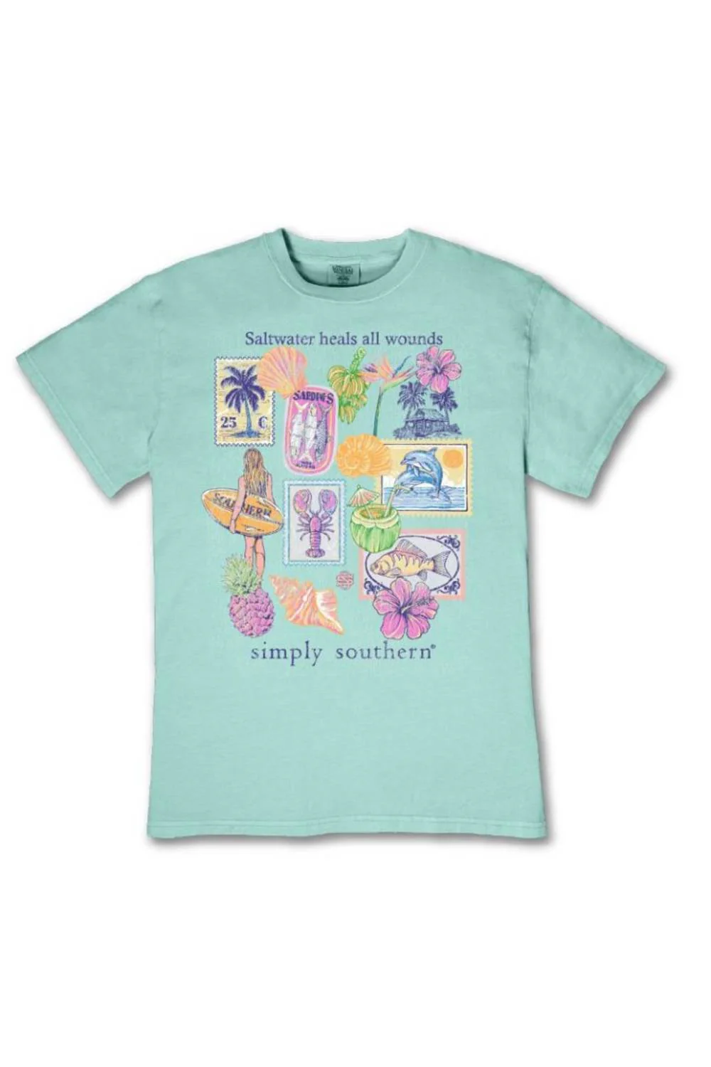 Simply Southern Saltwater Mineral Wash T-Shirt for Women in Tidepool | MINWASH-SALT-TIDEPL - Image 3