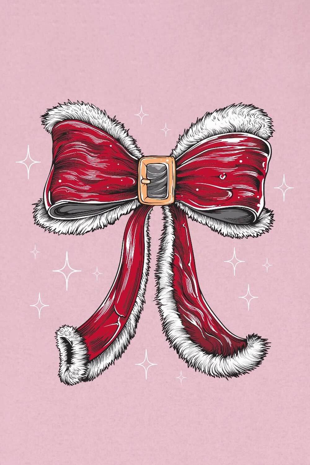 Simply Southern Santa Bow Crewneck for Women in Pink | CREW-BOW-TUTU - Image 2