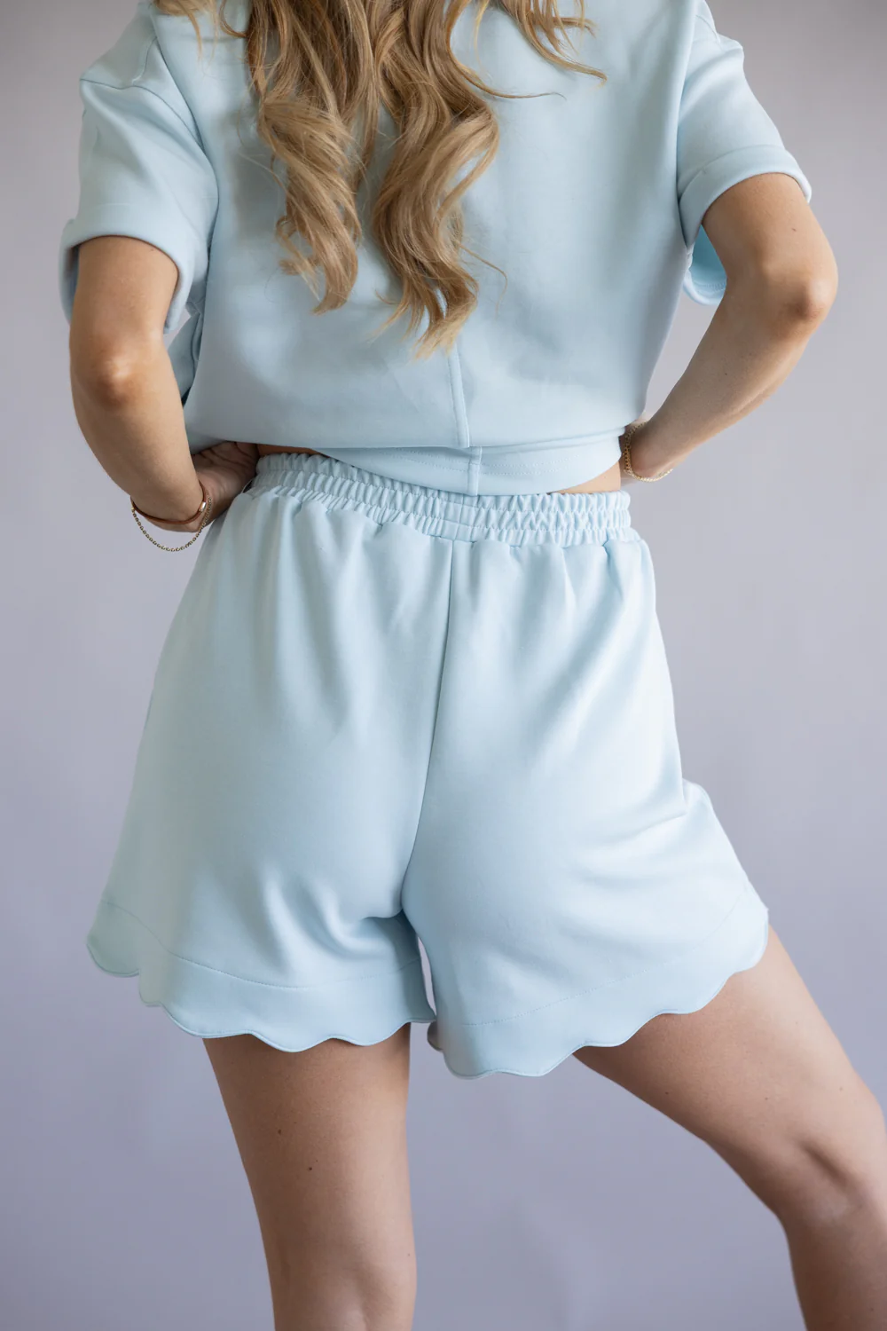 Simply Southern Scalloped Shorts for Women in Robins Egg Blue | PP-0126-SHRT-SCLPD-ROBEGG - Image 5