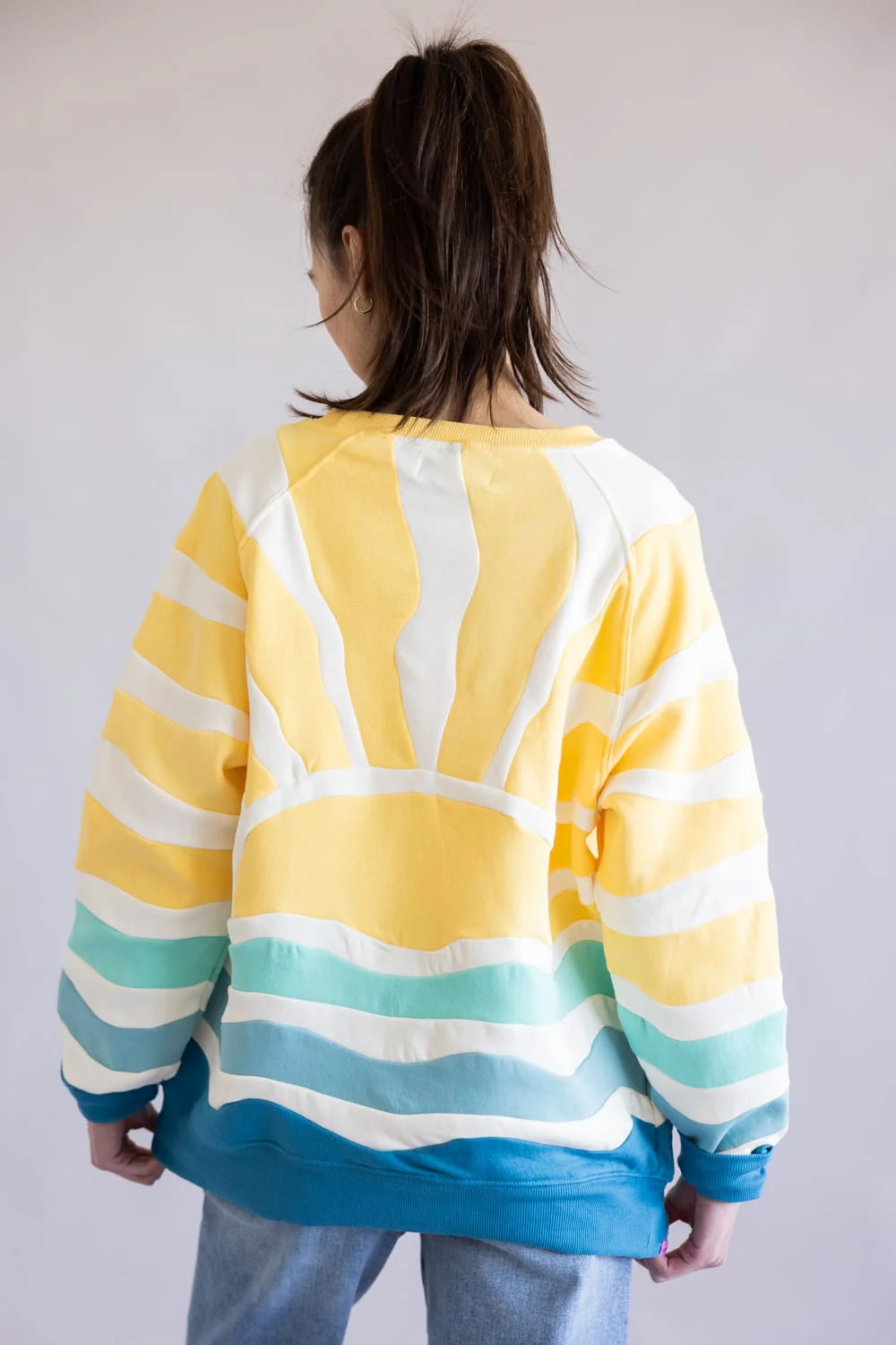Simply Southern Sun and Sea Patch Crew Neck for Women in Yellow | PP-0126-CRW-PATCH-YLWSUN - Image 3