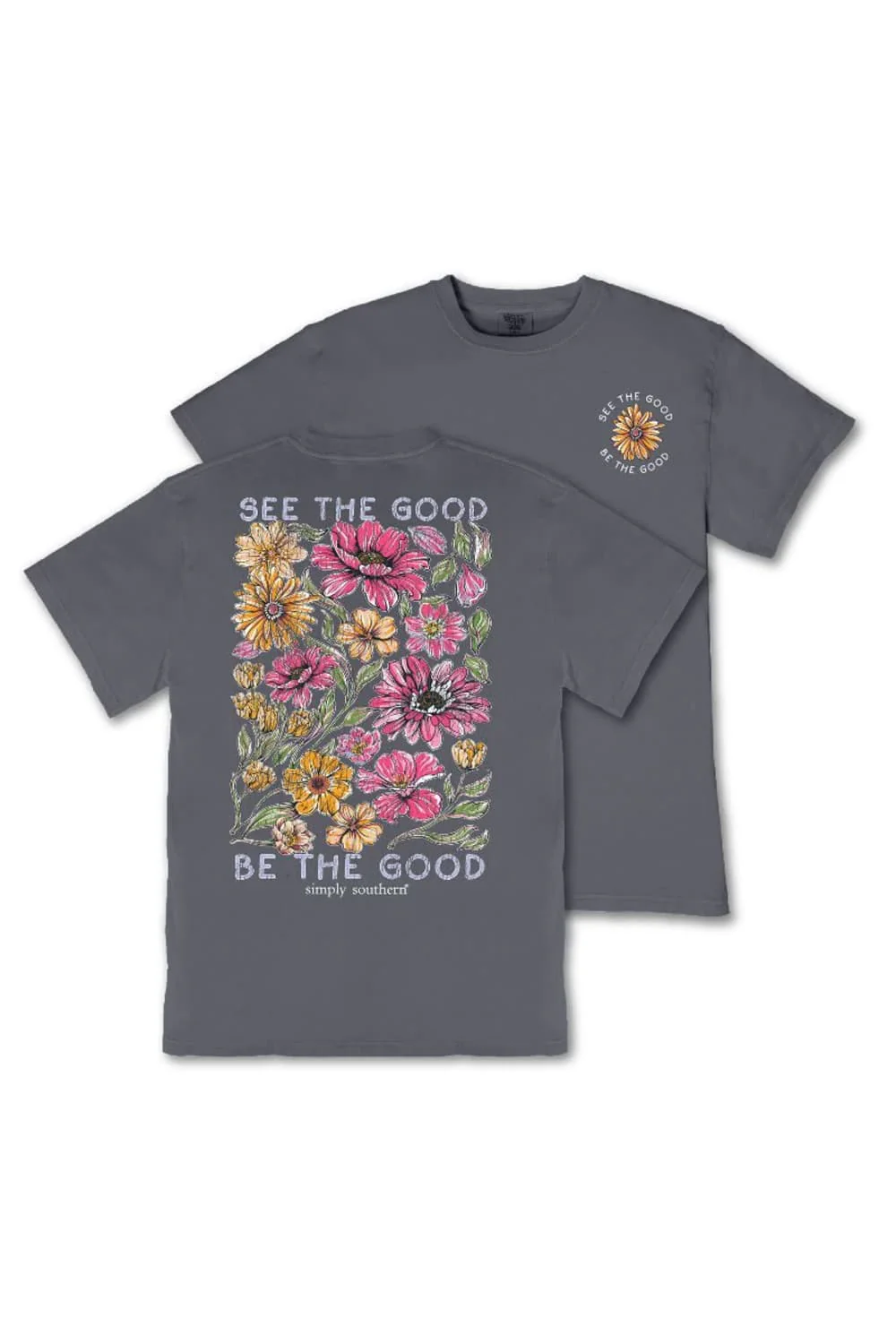 Simply Southern See the Good T-Shirt for Women in Graphite | MINWASH-THEGOOD-GRPHT - Image 3