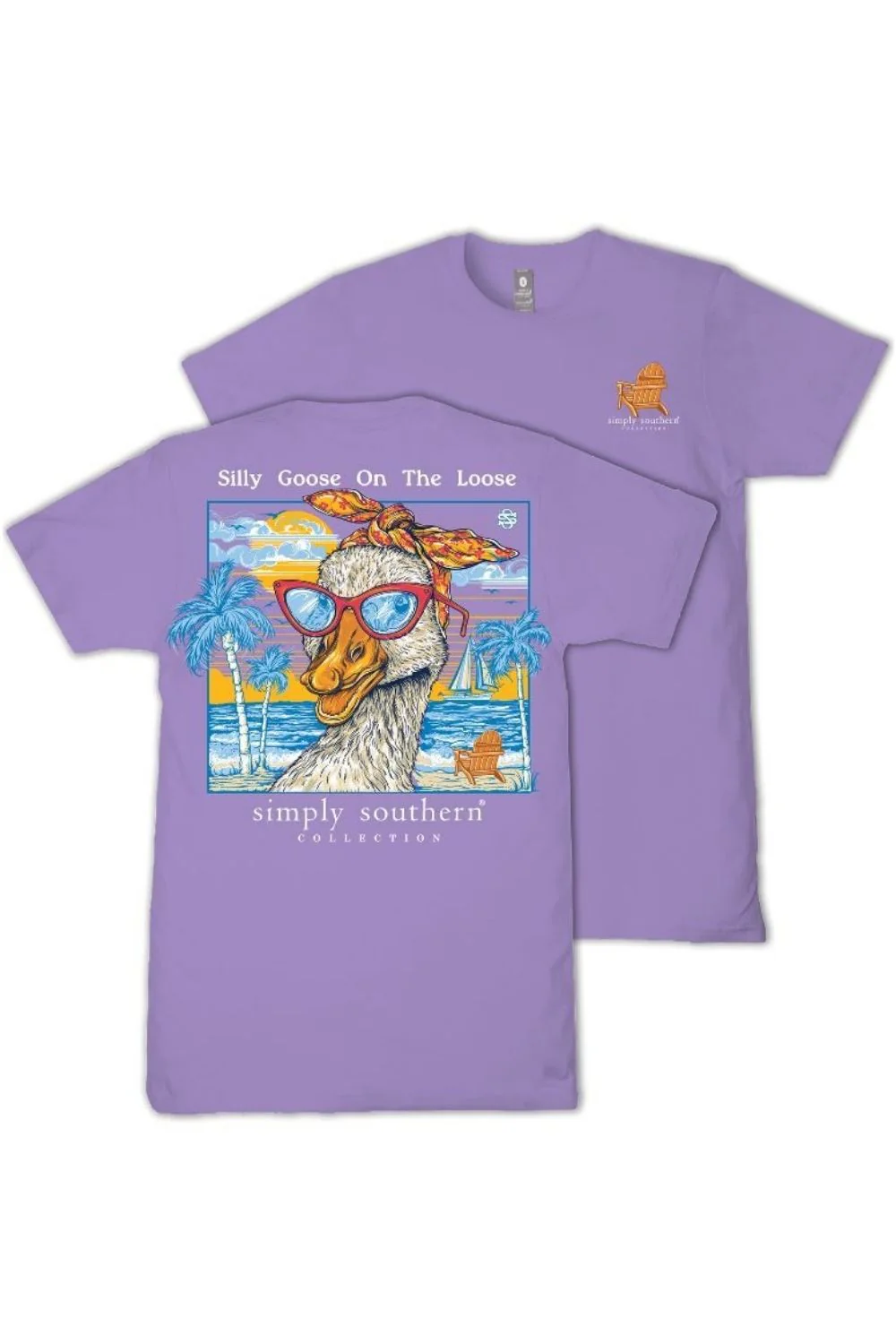 Simply Southern Silly Goose on the Loose T-Shirt for Women in Grape | SS-GOOSE-GRAPE - Image 2