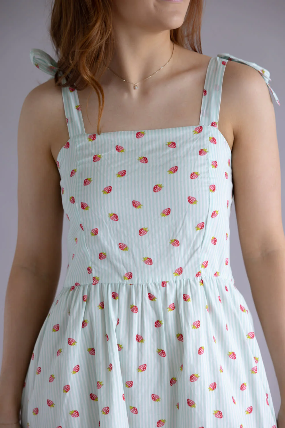 Simply Southern Striped Strawberry Dress for Women in Mint | PP-0126-DRS-STRW - Image 2