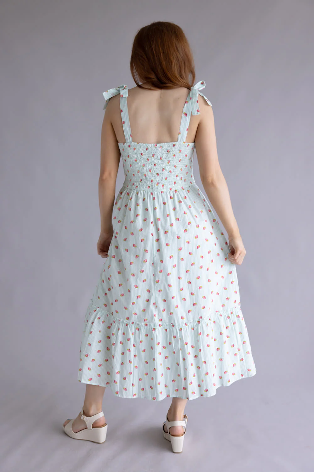 Simply Southern Striped Strawberry Dress for Women in Mint | PP-0126-DRS-STRW - Image 4