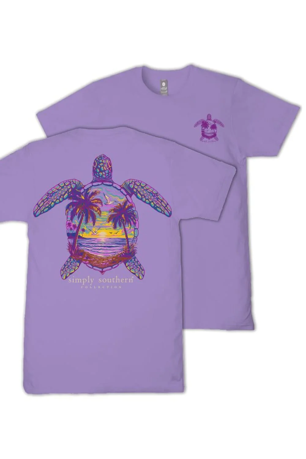 Simply Southern Sunset Turtle T-Shirt for Women in Grape  | SS-NIGHTTRTL-GRAPE - Image 3