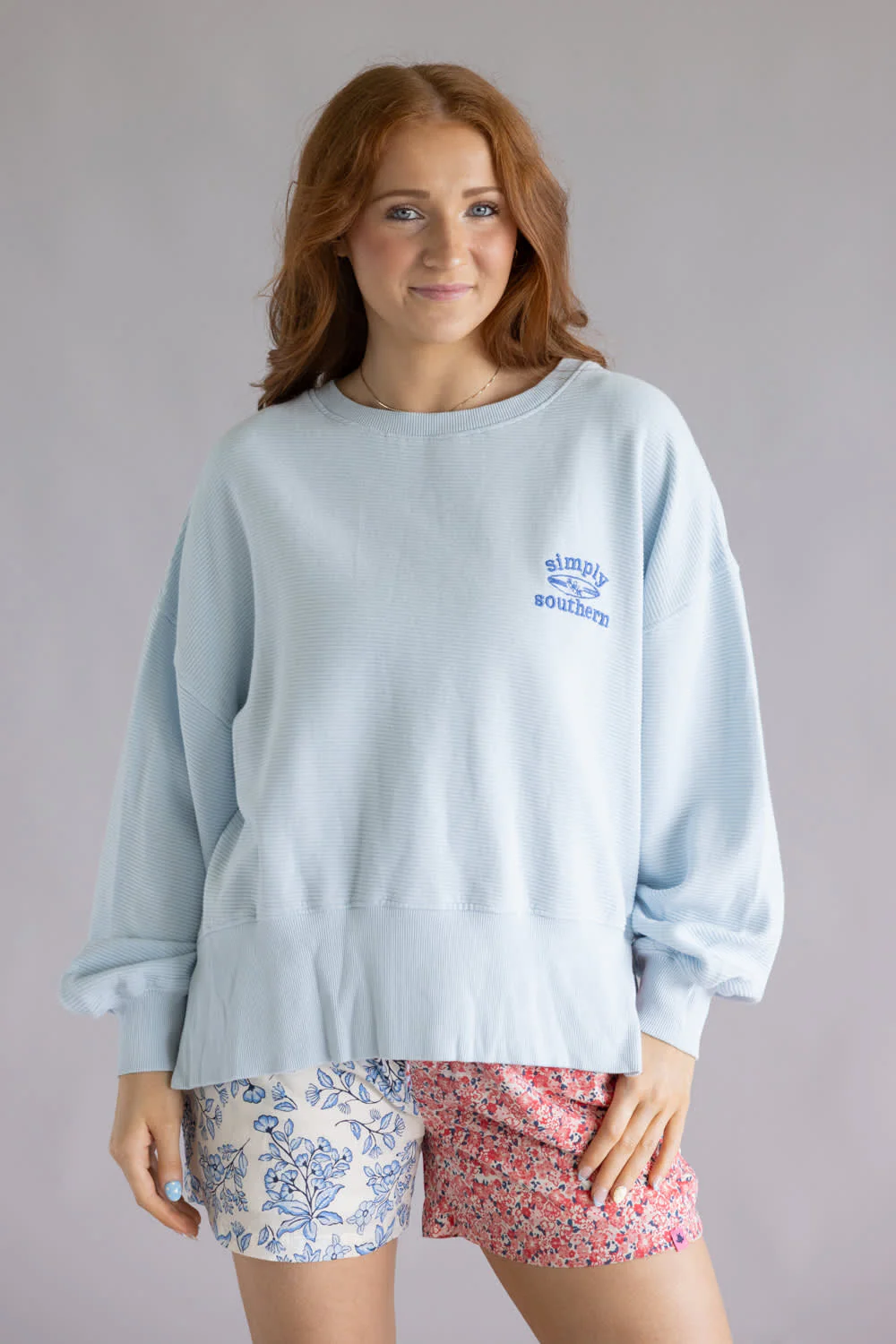 Simply Southern Surf Crewneck for Women in Light Blue | PP-0126-CRW-SURF-BLUE - Image 2