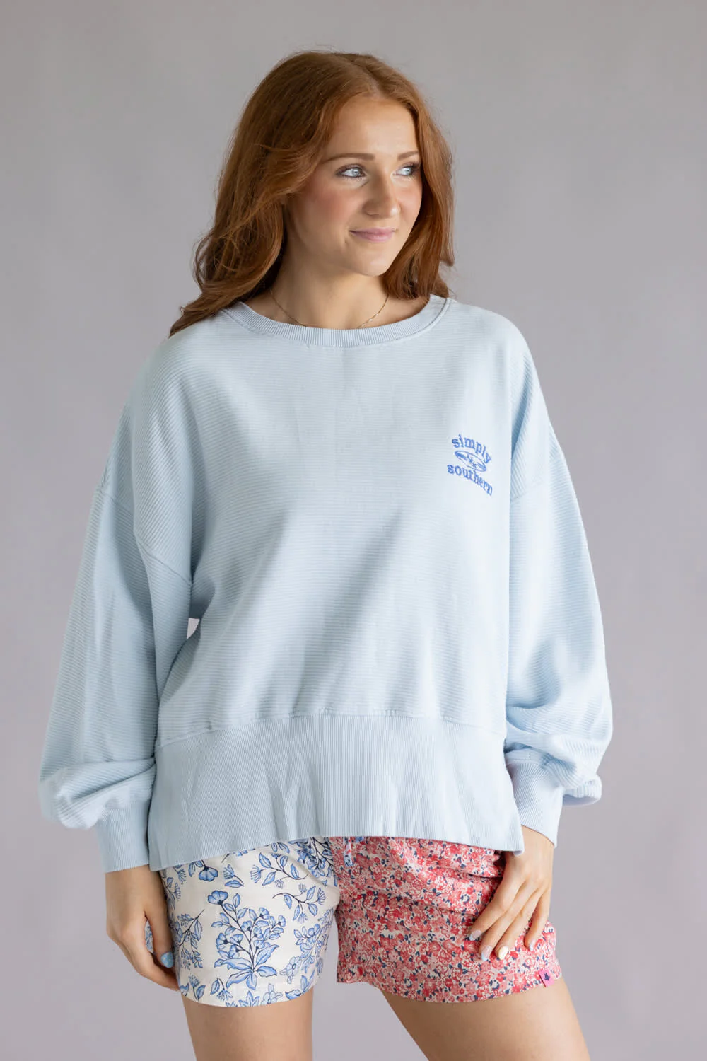 Simply Southern Surf Crewneck for Women in Light Blue | PP-0126-CRW-SURF-BLUE - Image 4