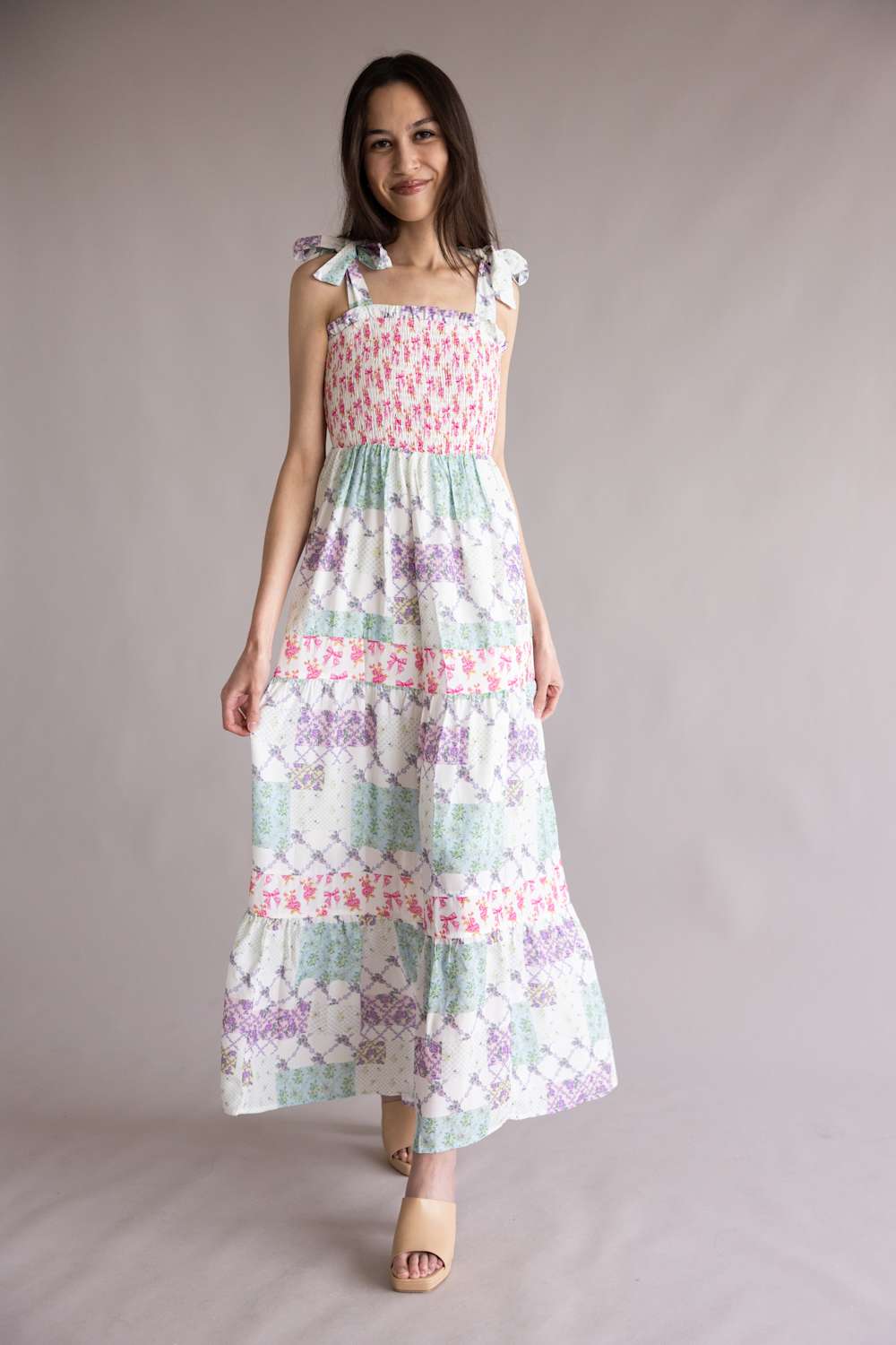 Simply Southern Sweet Girl Tie Dress for Women in White | PP-0126-DRS-SWT-TIE-TRLPTCH - Image 3