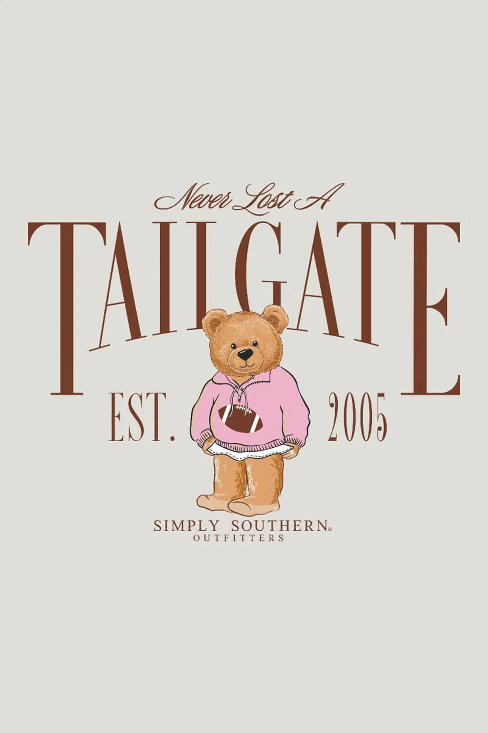 Simply Southern Tailgate Bear Crewneck for Women in Grey | CREW-TAILGATE-FLURRY - Image 3