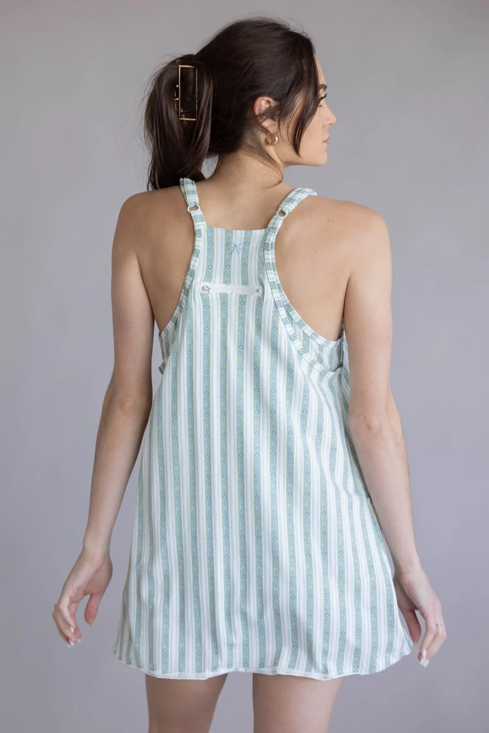 Simply Southern Tara Romper Dress for Women in Robins Egg Stripe | PP-0126-DRS-TARA-ROBSTR - Image 4