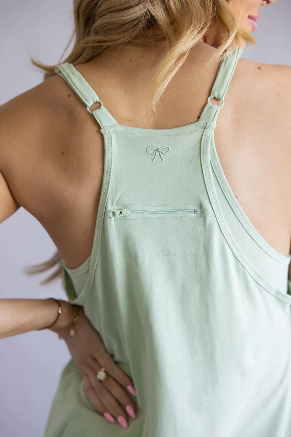 Simply Southern Tara Romper Dress for Women in Sage | PP-0126-DRS-TARA-SAGE - Image 4