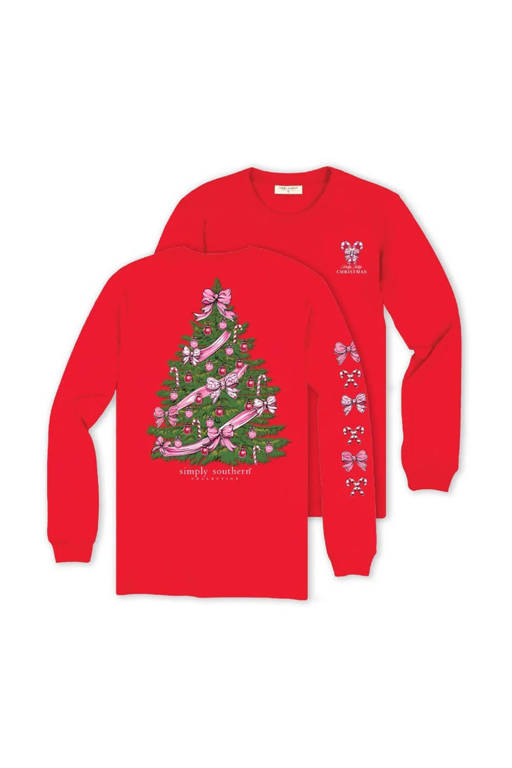 Simply Southern Tree Long Sleeve T-Shirt for Women in Red | LS-TREE-RED - Image 4