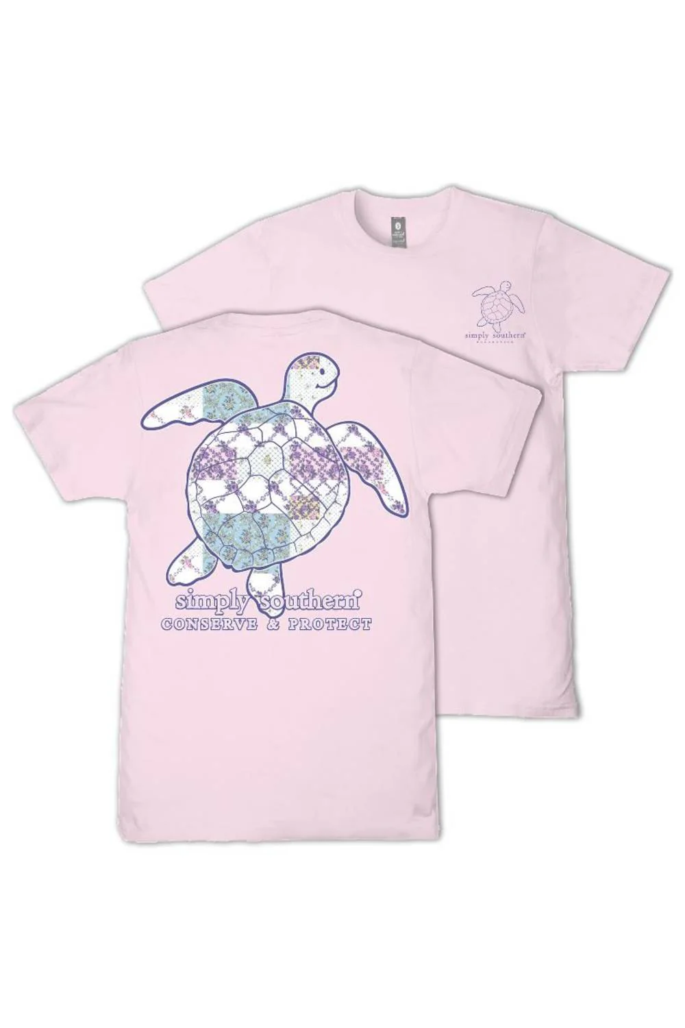 Simply Southern Turtle Tracking T-Shirt for Women in Peony | SS-TRACKT5-PATCH-PEONY - Image 2