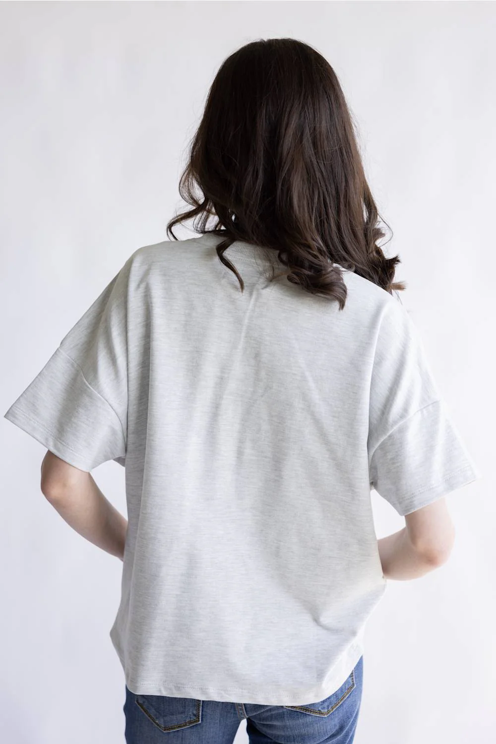 Simply Southern USA Applique T-Shirt for Women in Light Grey | PP-0126-TEE-USA-PATCH-LGHTR - Image 3