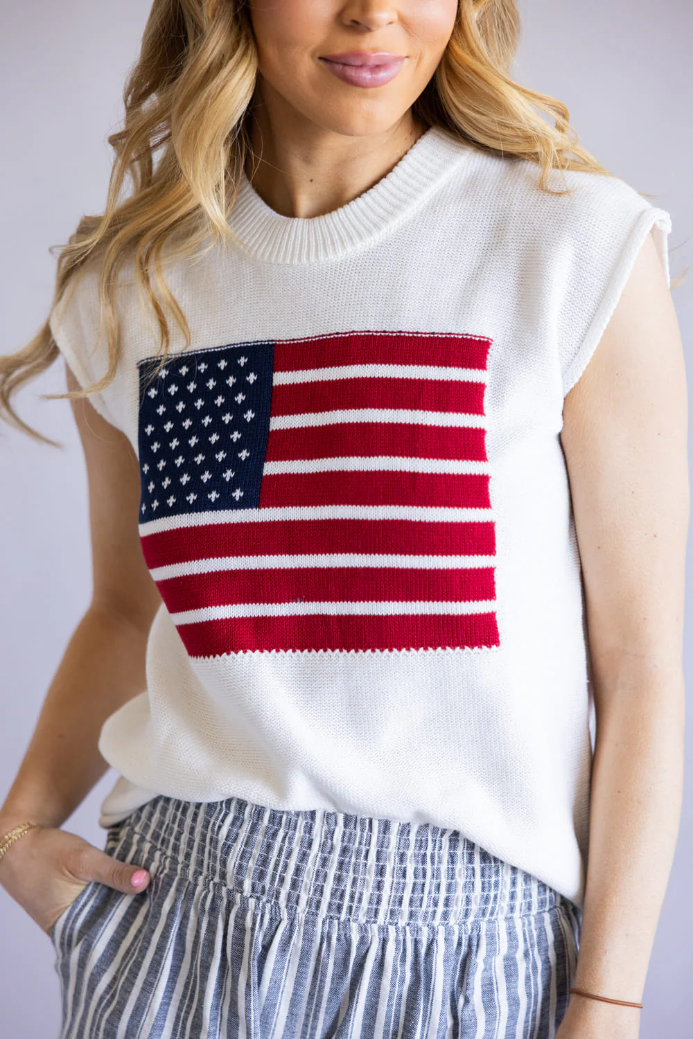 Simply Southern USA Tank Top for Women in White | PP-0126-TOP-TANK-FLAG - Image 2
