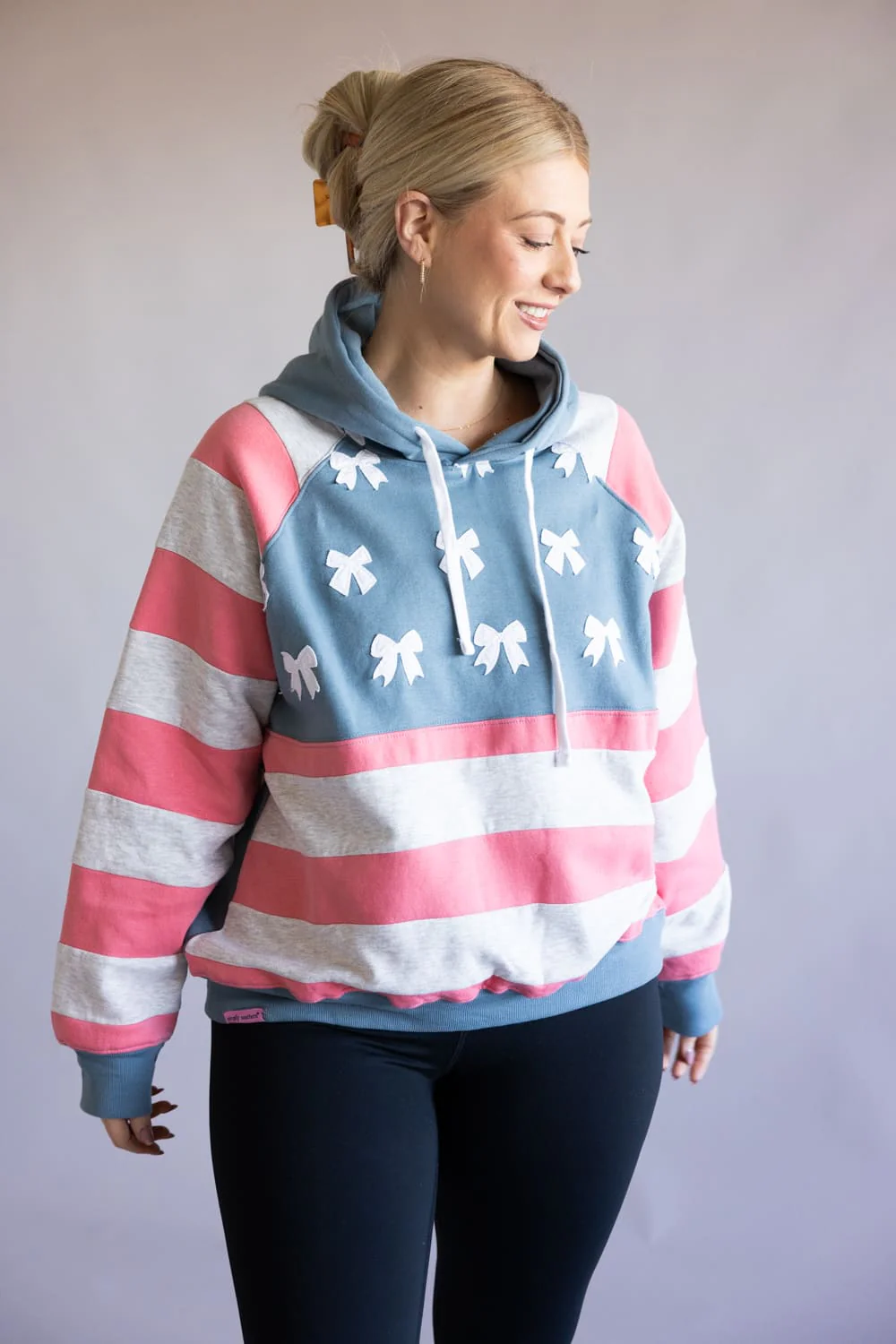 Simply Southern USA Patch Hoodie for Women in Multi | PP-0126-HD-PATCH-USA - Image 2