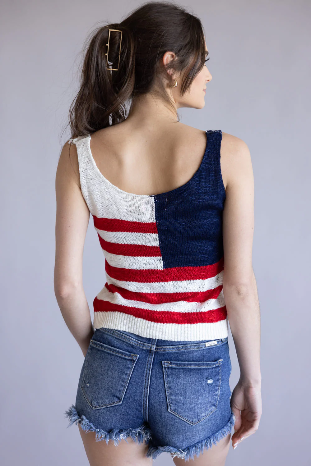 Simply Southern USA Scoop Neck Tank Top for Women in Red/White | PP-0126-TOP-TANK-USA - Image 3