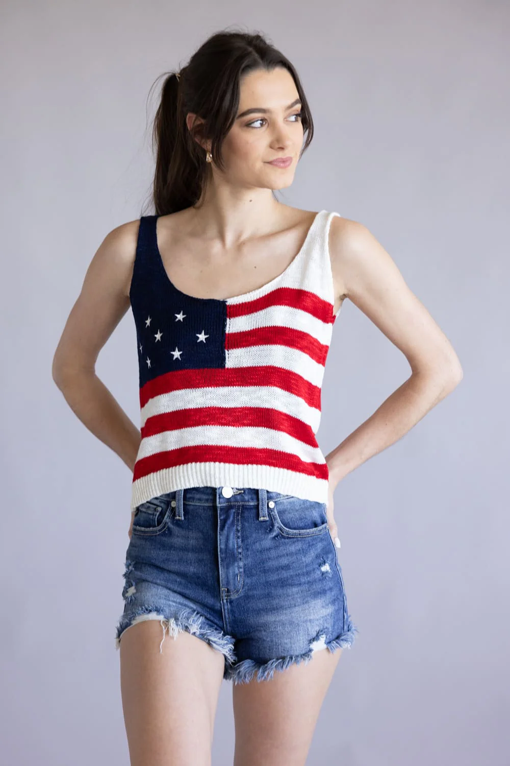 Simply Southern USA Scoop Neck Tank Top for Women in Red/White | PP-0126-TOP-TANK-USA - Image 5