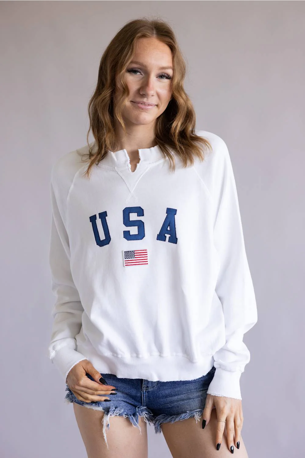 Simply Southern USA Summer Crewneck for Women in White | PP-0126-CREW-SUMR-USA - Image 5