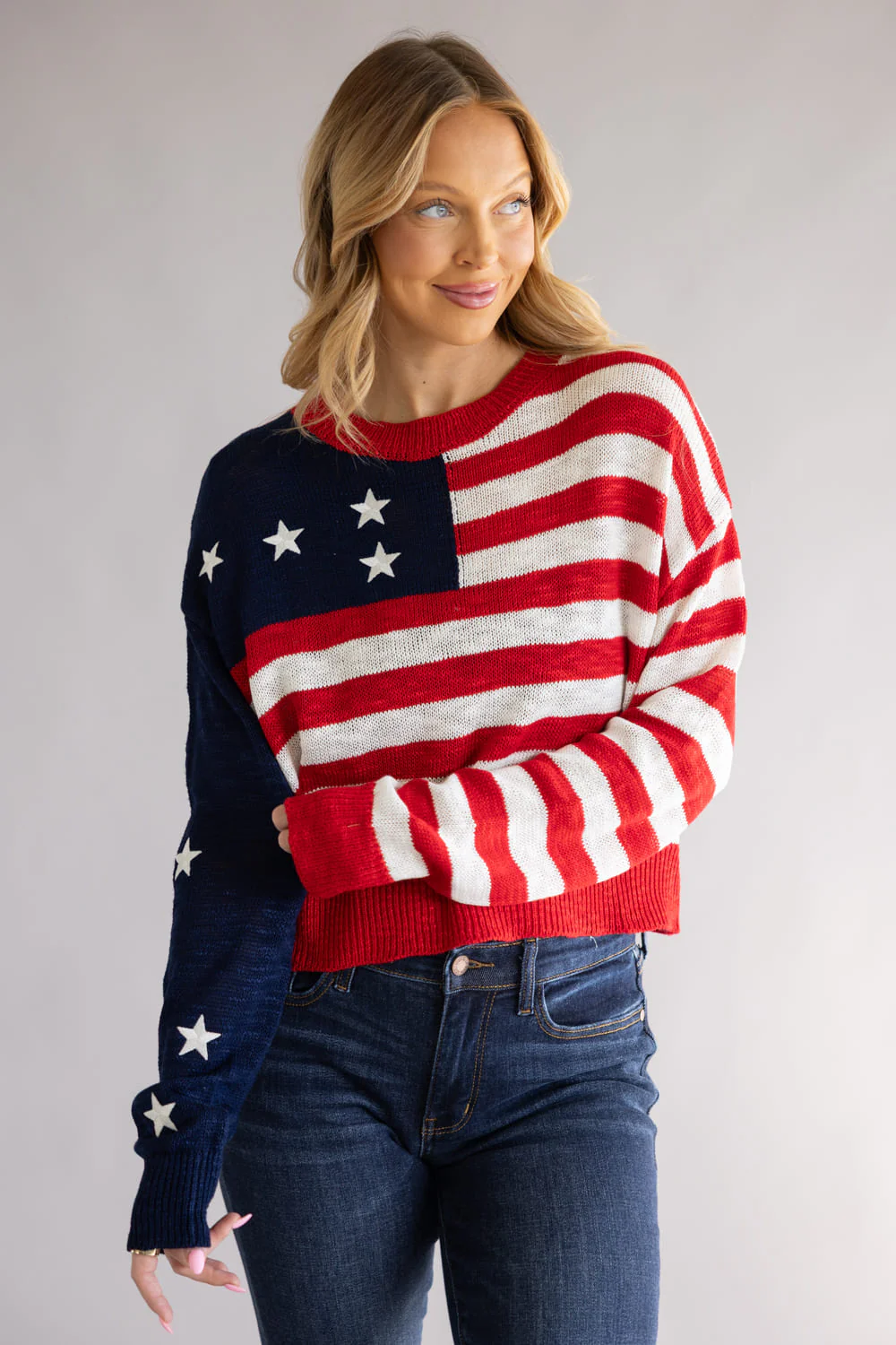 Simply Southern USA Sweater for Women in Red/White | PP-0126-SWTR-USA - Image 2