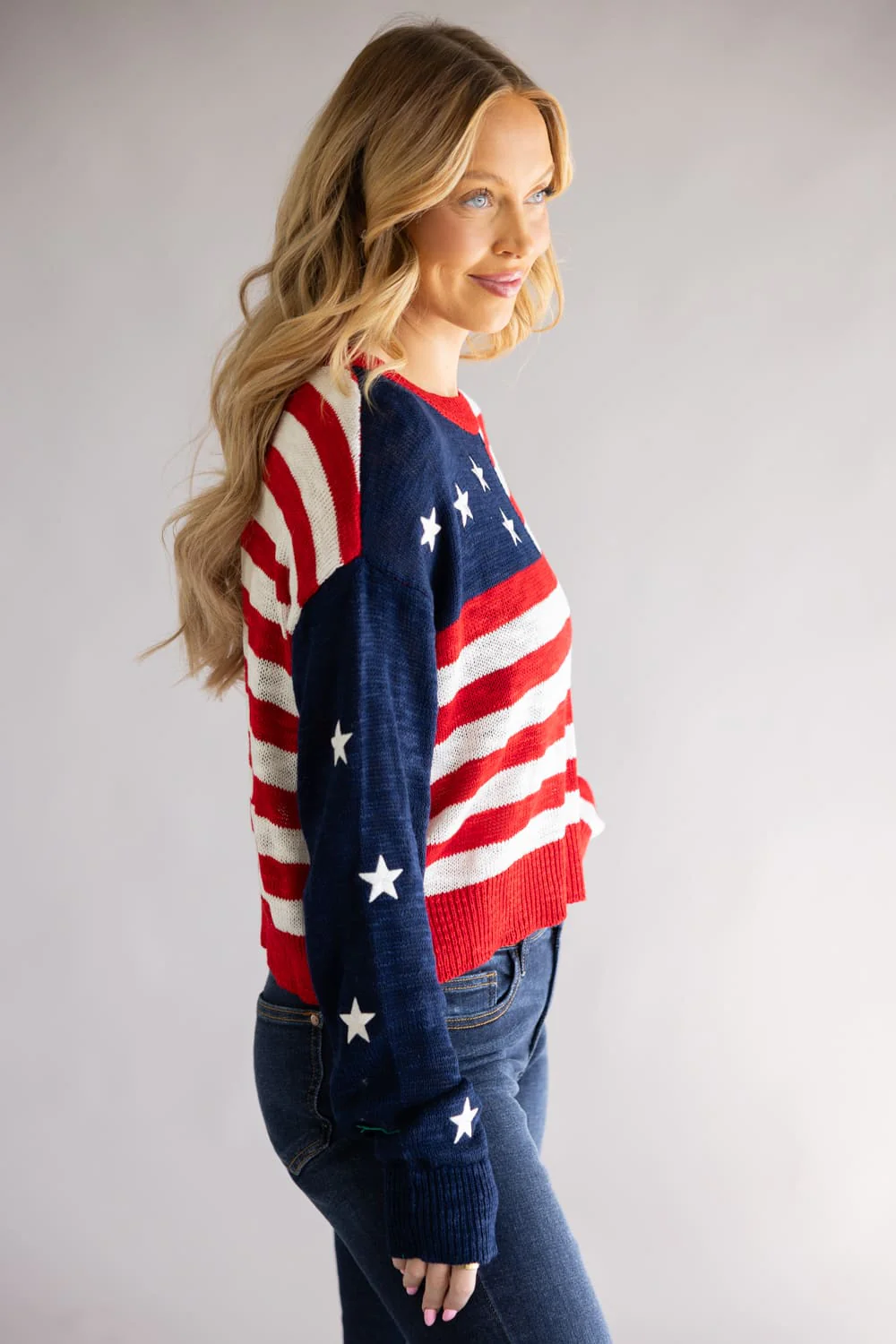 Simply Southern USA Sweater for Women in Red/White | PP-0126-SWTR-USA - Image 3