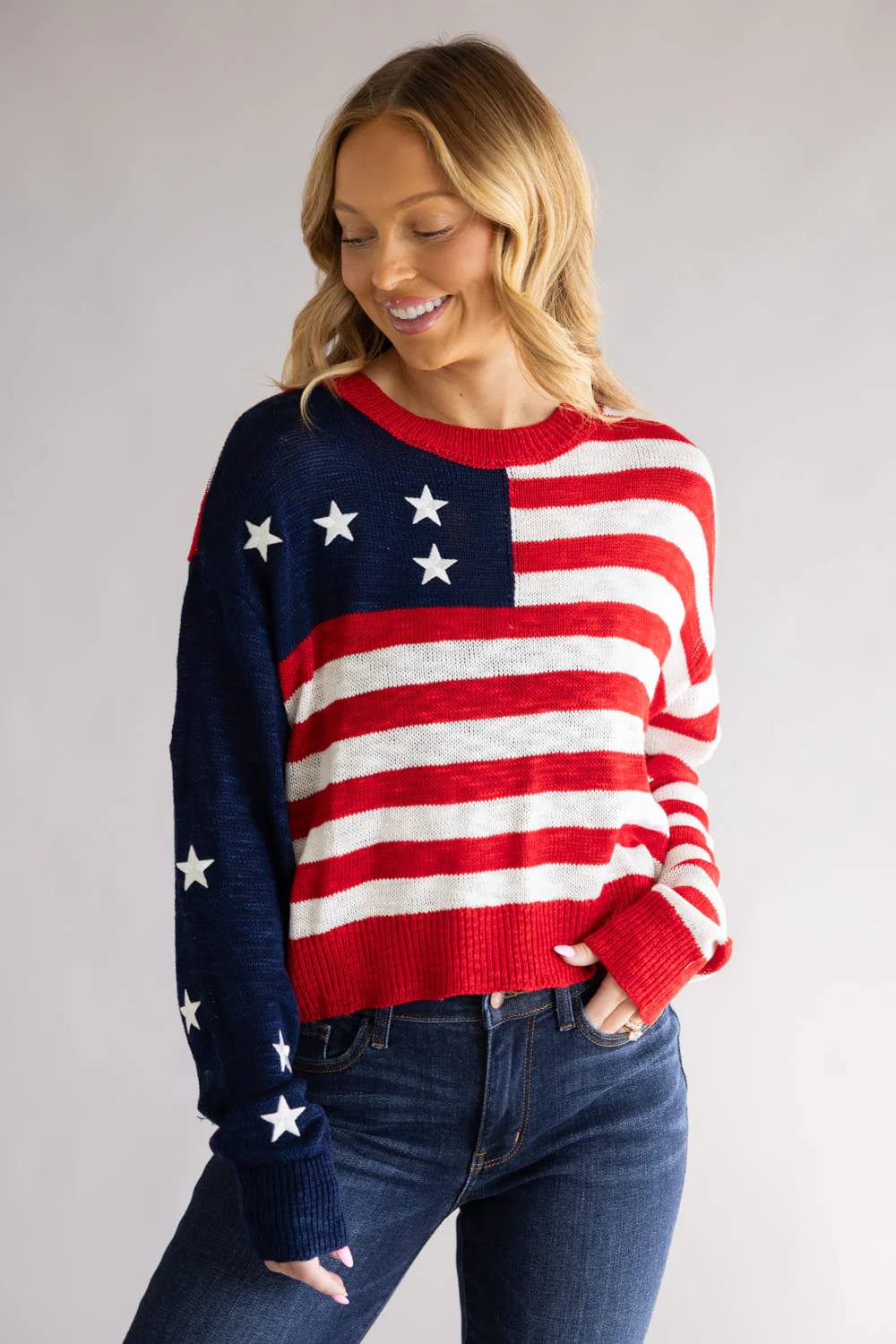 Simply Southern USA Sweater for Women in Red/White | PP-0126-SWTR-USA - Image 5