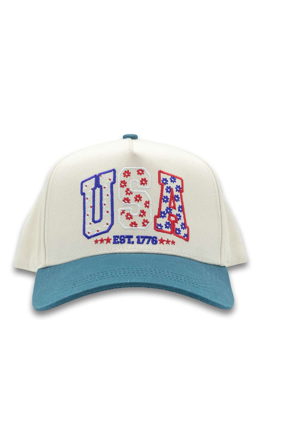 Simply Southern USA Trucker Hat for Women in Teal/Cream | 0126-HAT-USA - Image 2