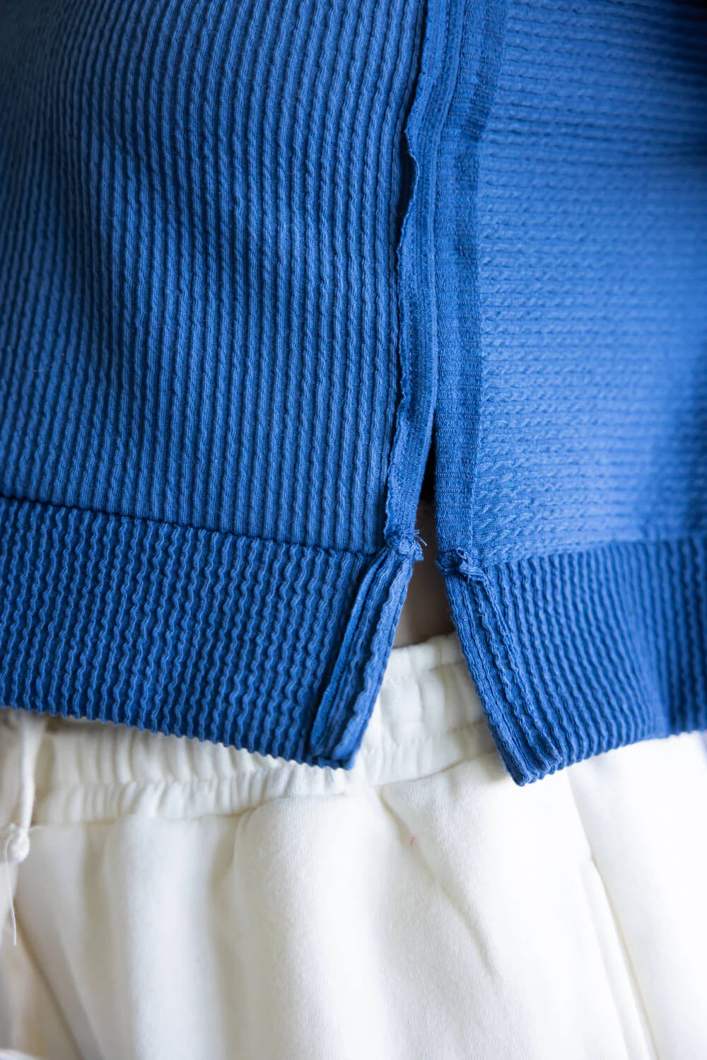 Simply Southern V-Neck Crop Pullover Top for Women in Dark Blue | PP-0225-SWTR-KNT-DKBLUE - Image 4