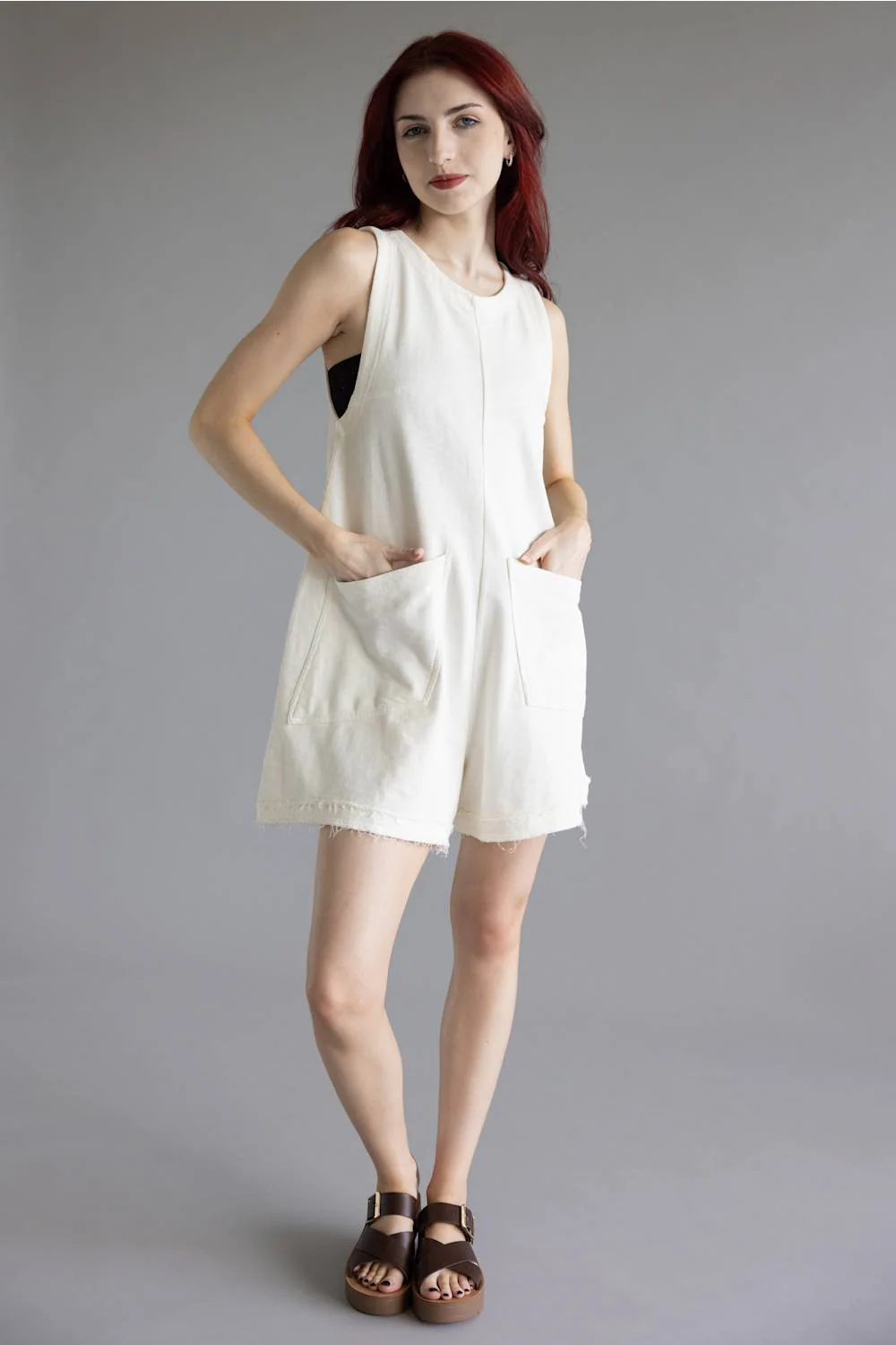 Simply Southern Washed Romper for Women in Pearl | PP-0126-RMPR-WSHD-PKT-PEARL - Image 2