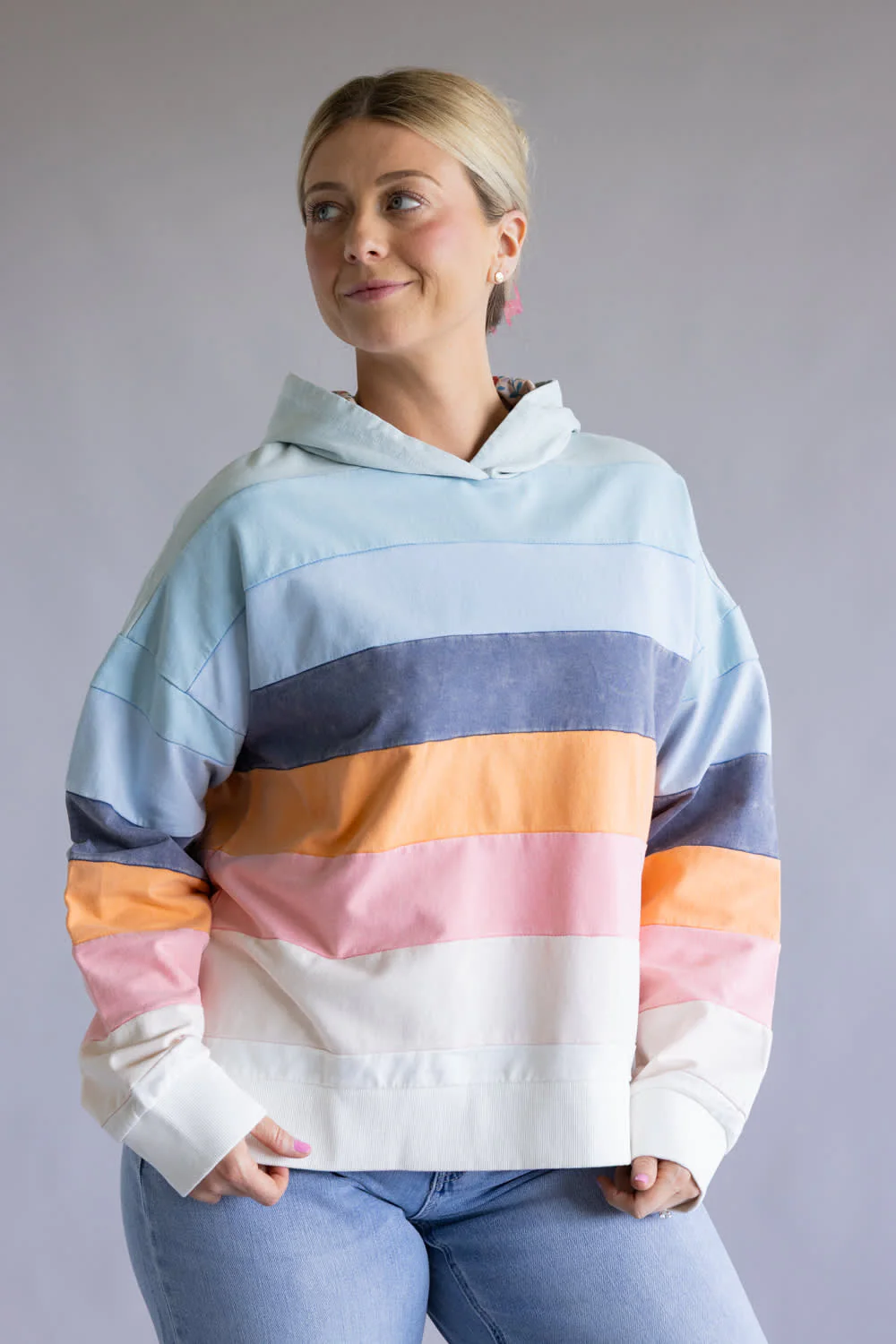 Simply Southern Washed Stripe Hoodie for Women in Multi | PP-0126-HD-STRIPE-WSHD - Image 2