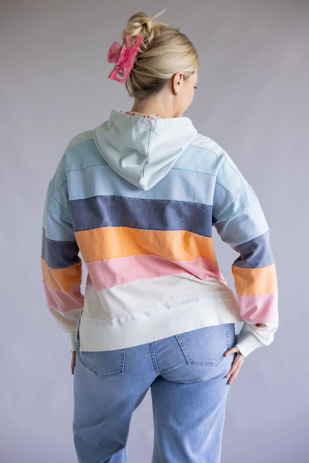 Simply Southern Washed Stripe Hoodie for Women in Multi | PP-0126-HD-STRIPE-WSHD - Image 3