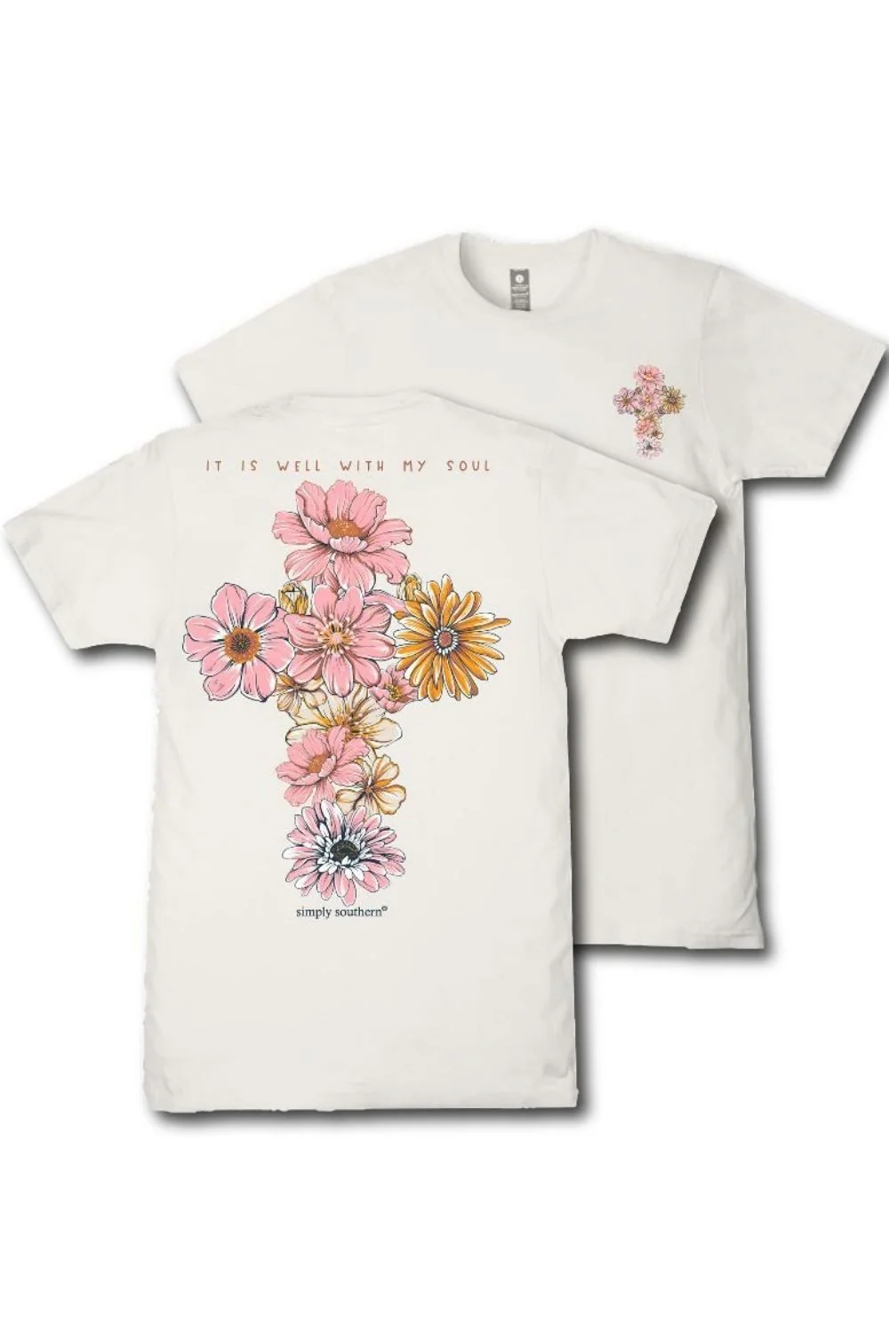Simply Southern Youth Well With My Soul T-Shirt for Girls in Linen | YTH-SS-SOUL-LINEN - Image 2