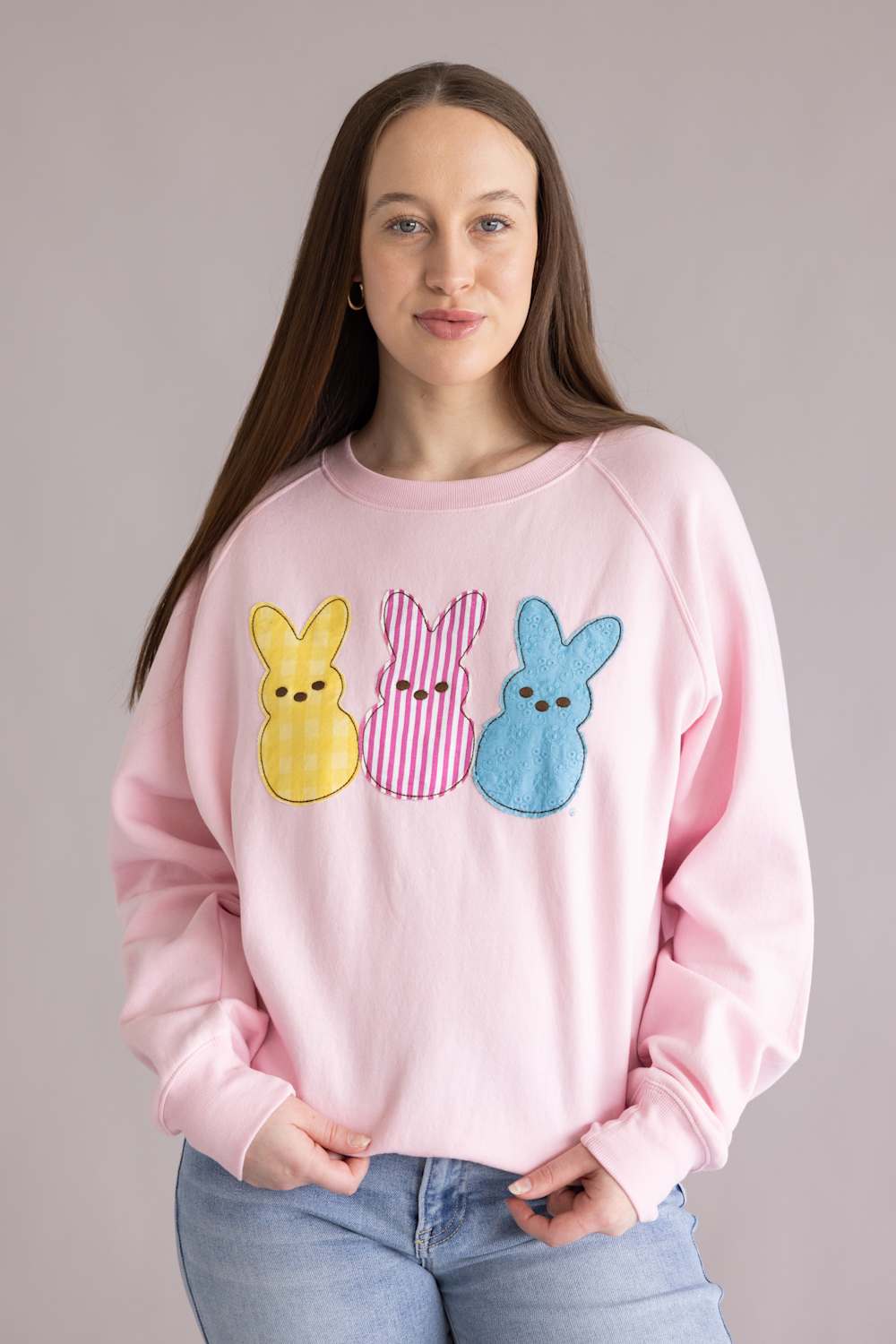 Simply Southern x Peeps Crewneck for Women in Light Pink | PP-0126-PEEPS-CRW - Image 2