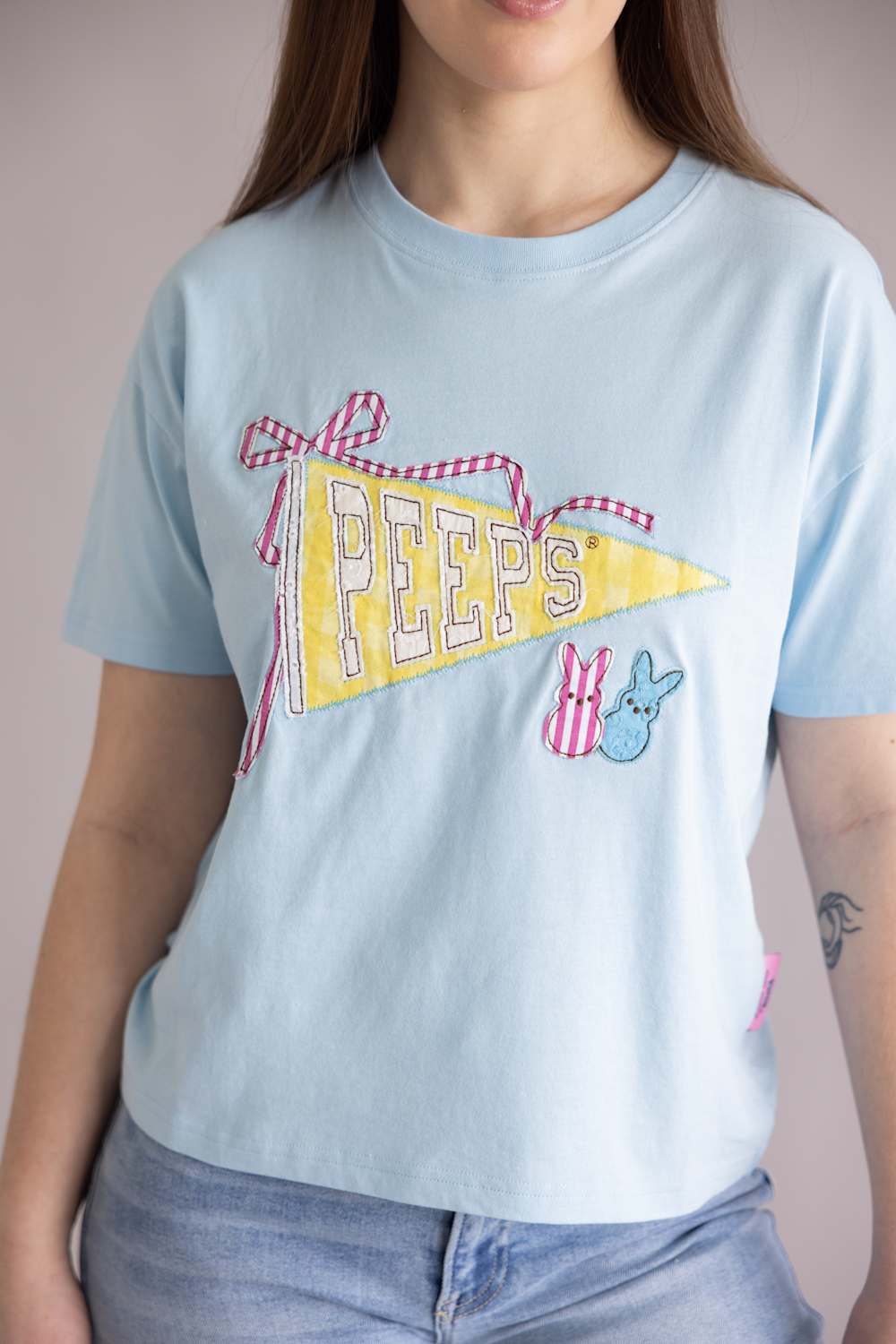 Simply Southern x Peeps T-Shirt for Women in Light Blue | PP-0126-PEEPS-TEE - Image 4
