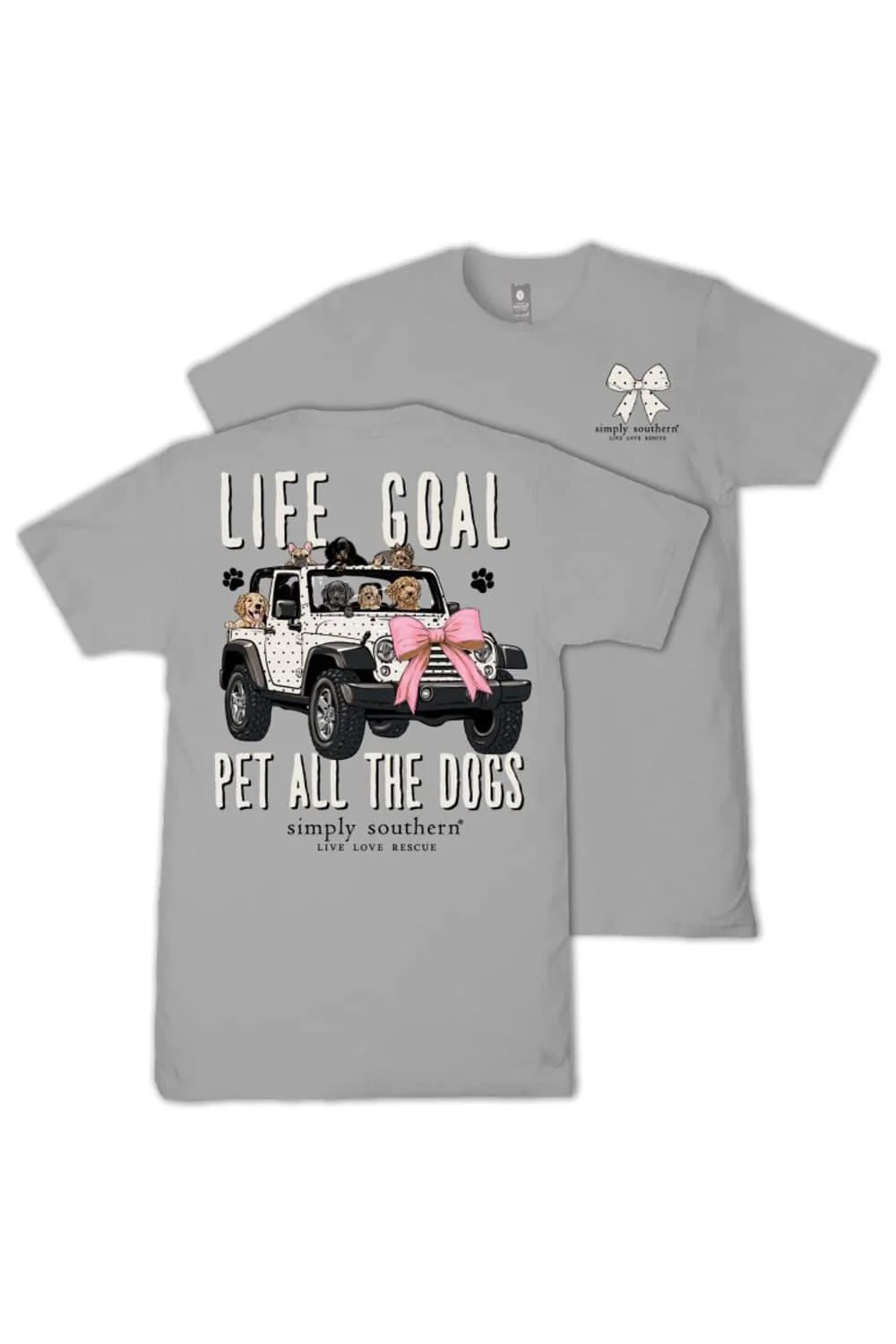 Simply Southern Youth All the Dogs T-Shirt for Girls in Lunar | YTH-SS-PET-LUNAR - Image 2