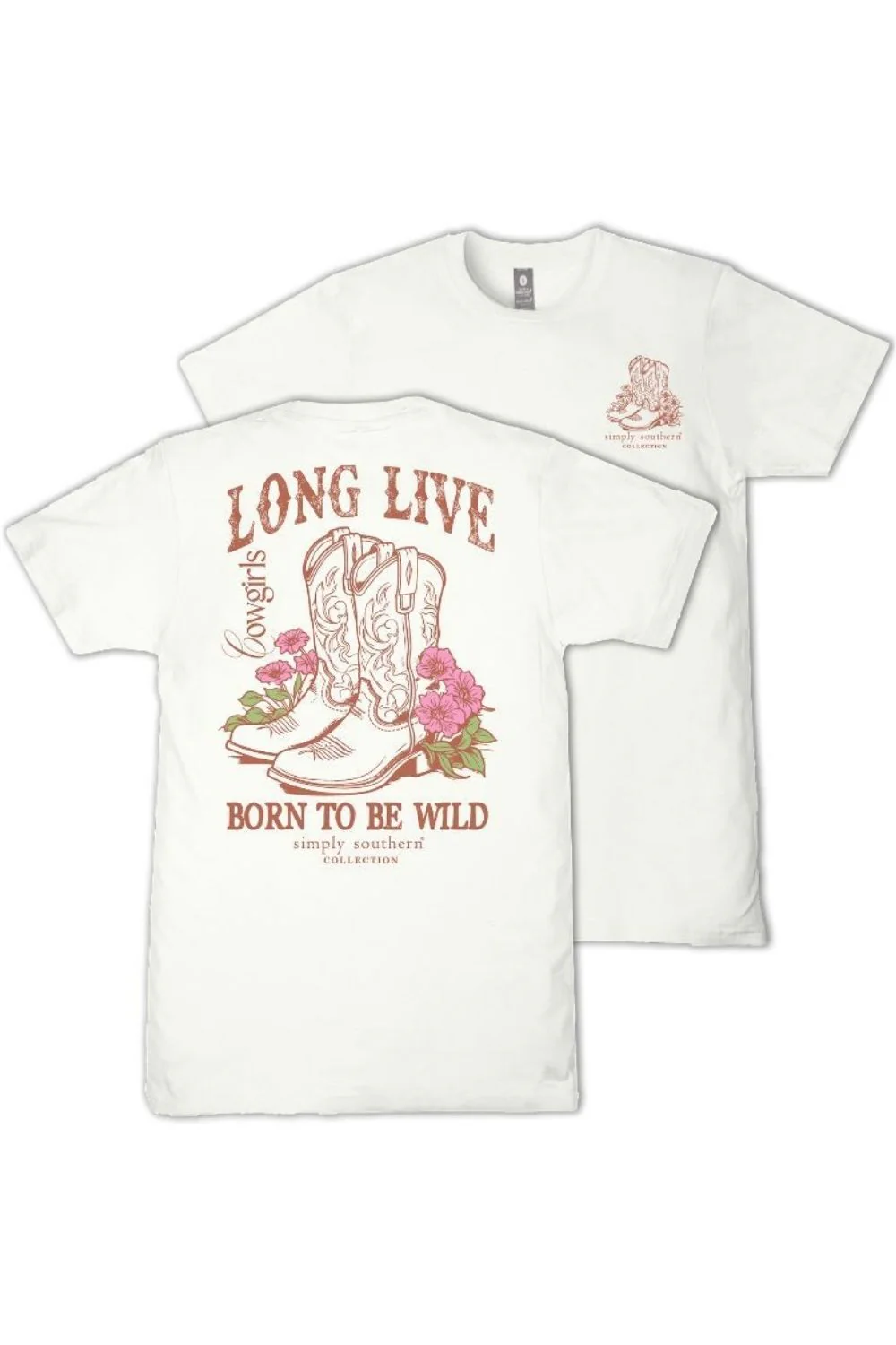 Simply Southern Youth Born To Be Wild T-Shirt for Girls in Oyster White | YTH-SS-WILD-OYSTER - Image 2
