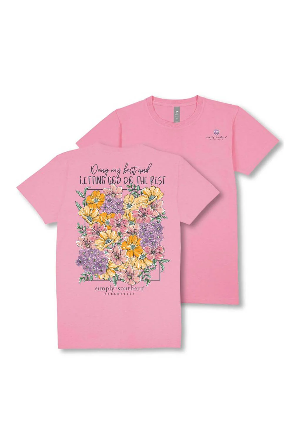 Simply Southern Youth Doing My Best T-Shirt for Girls in Pink | YTH-SS-BEST-FNCYCNDY - Image 3