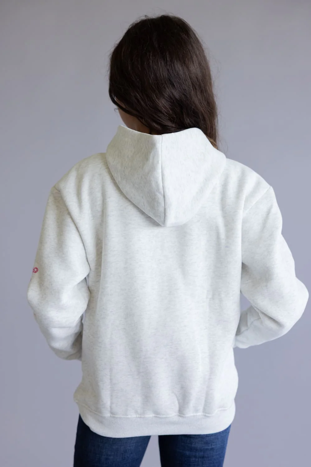 Simply Southern Youth Embroidered Dilara Bow Hoodie for Girls in Heather Grey | PP-0225-YTH-HD-DILARA-BOW - Image 4
