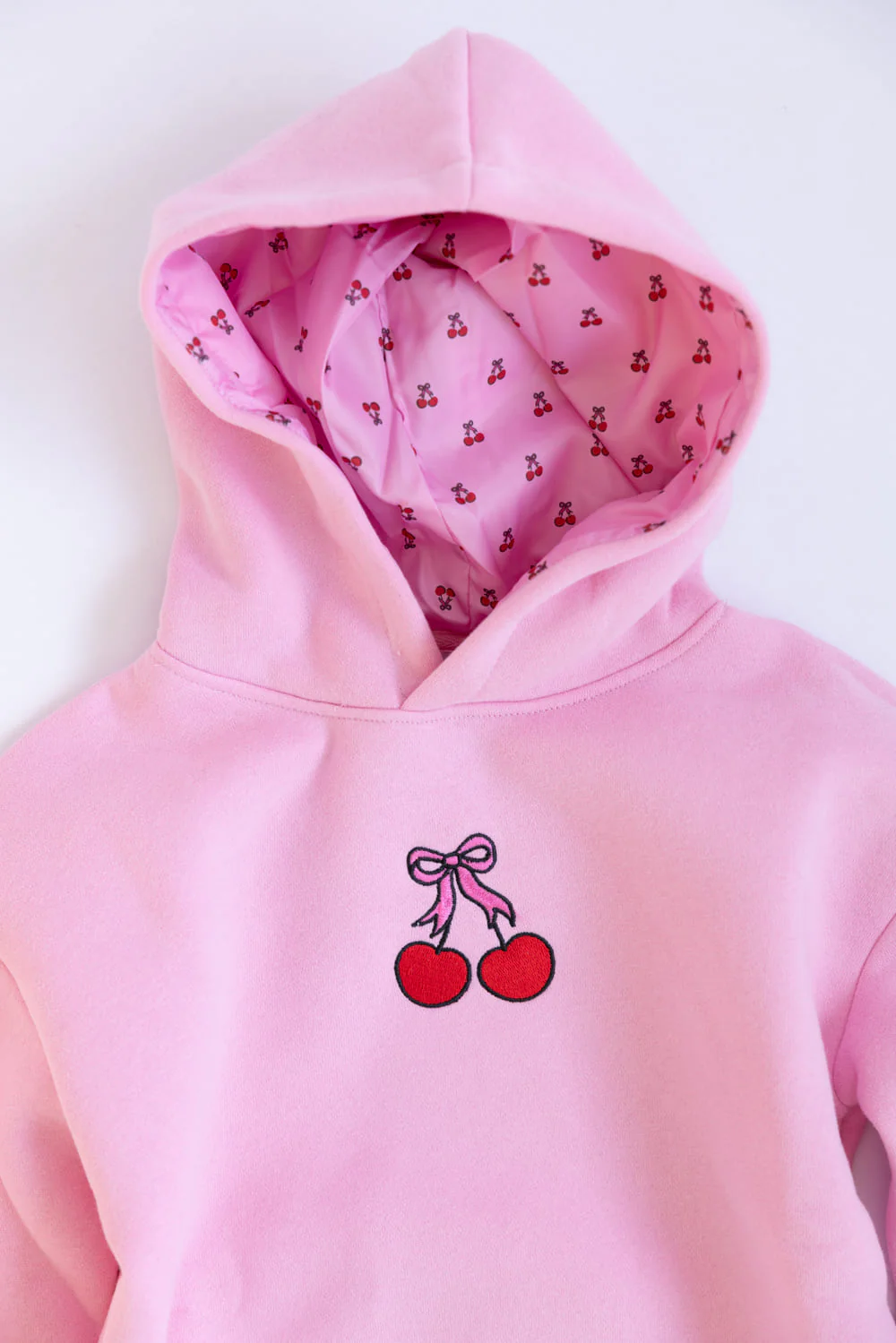 Simply Southern Youth Embroidered Dilara Cherry Hoodie for Girls in Pink | PP-0225-YTH-HD-DILARA-CHRY - Image 2