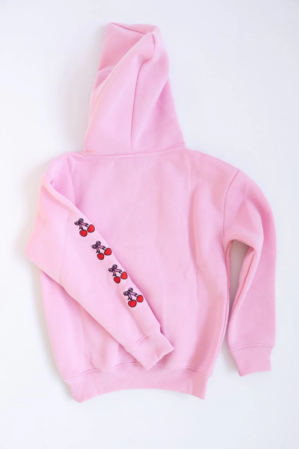 Simply Southern Youth Embroidered Dilara Cherry Hoodie for Girls in Pink | PP-0225-YTH-HD-DILARA-CHRY - Image 4