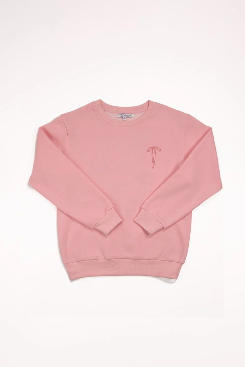 Simply Southern Youth Embroidered Dilara Faith Crewneck for Girls in Pink | PP-0225-YTH-CRW-DILARA-FAITH - Image 2
