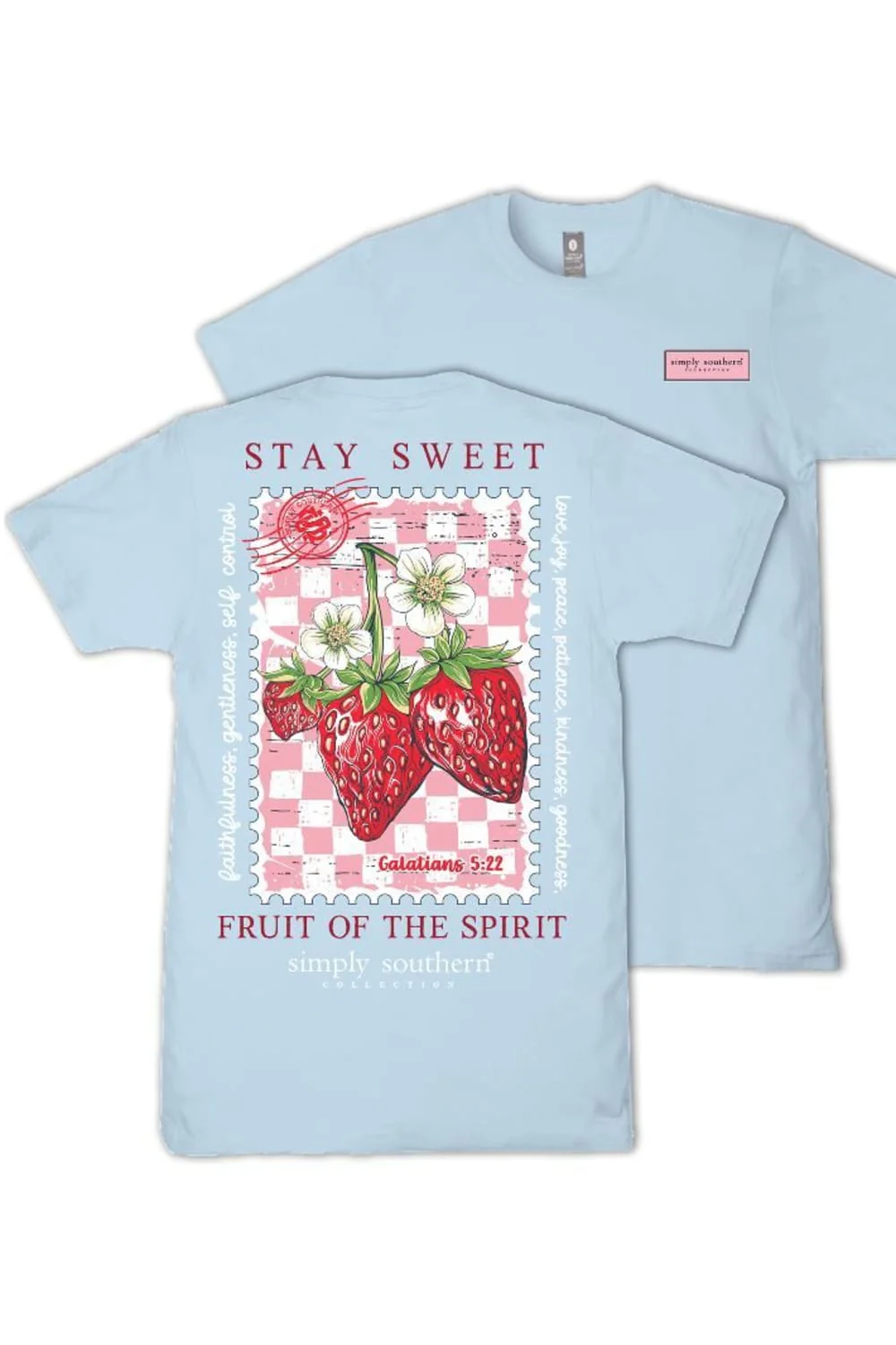 Simply Southern Youth Fruit of the Spirit T-Shirt for Girls in Ice | YTH-SS-SPIRITFRUIT-ICE - Image 2
