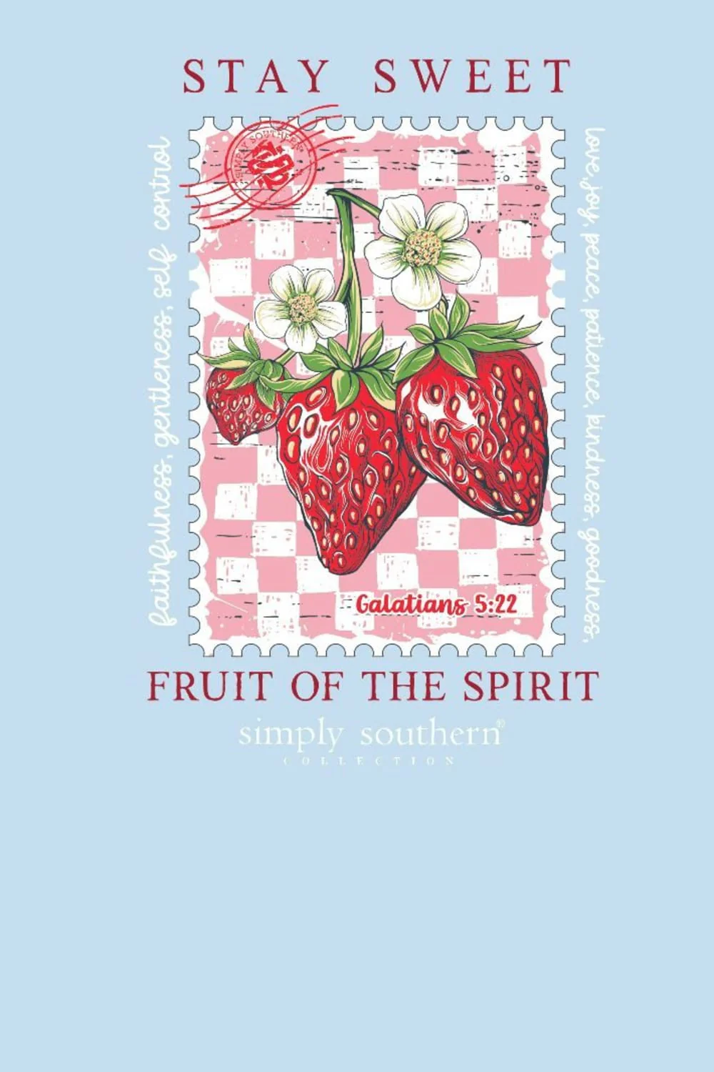 Simply Southern Youth Fruit of the Spirit T-Shirt for Girls in Ice | YTH-SS-SPIRITFRUIT-ICE - Image 3