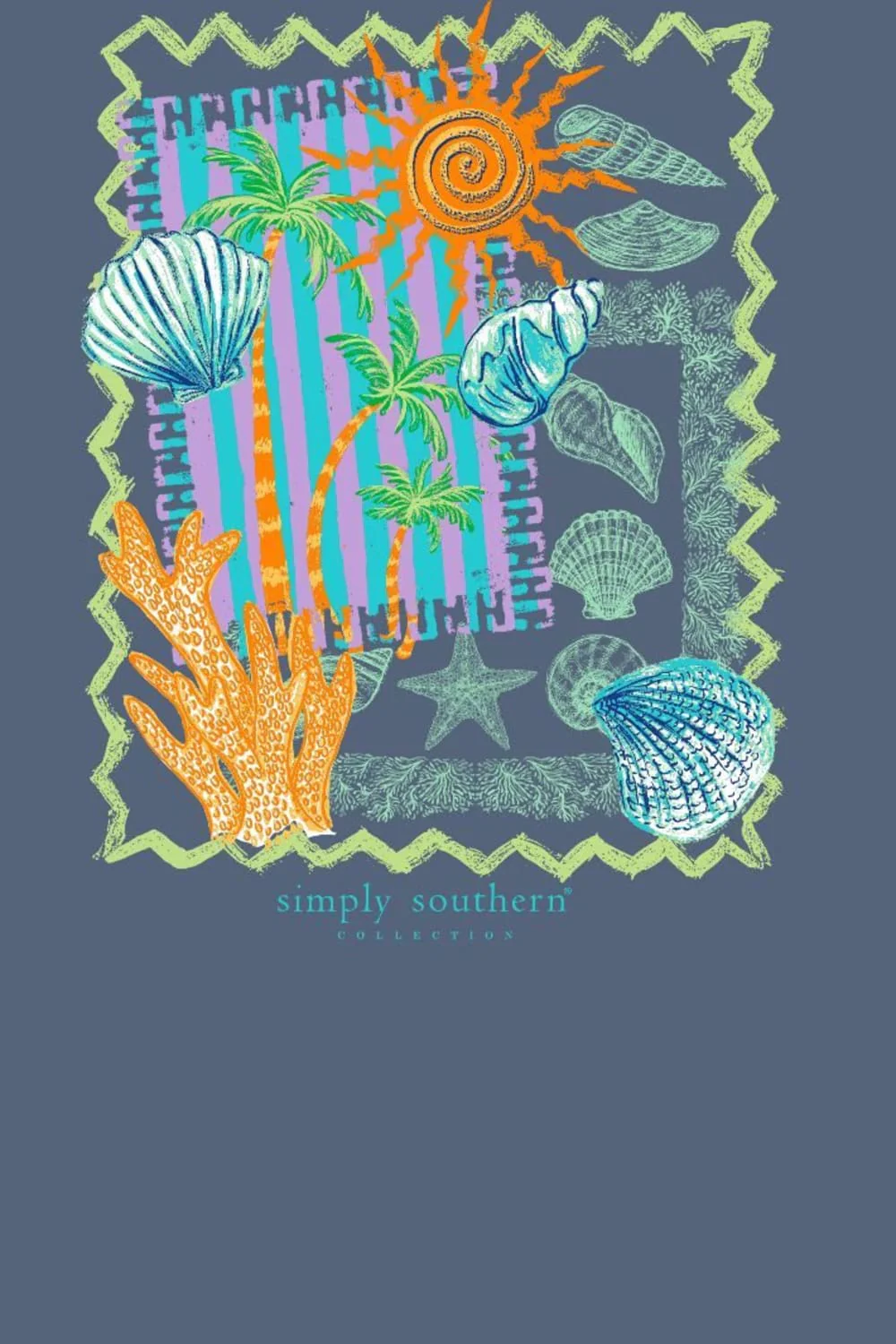 Simply Southern Youth Reef Mineral Wash T-Shirt for Girls in Overcast Blue | YTH-MINWASH-REEF-OVRCST - Image 2