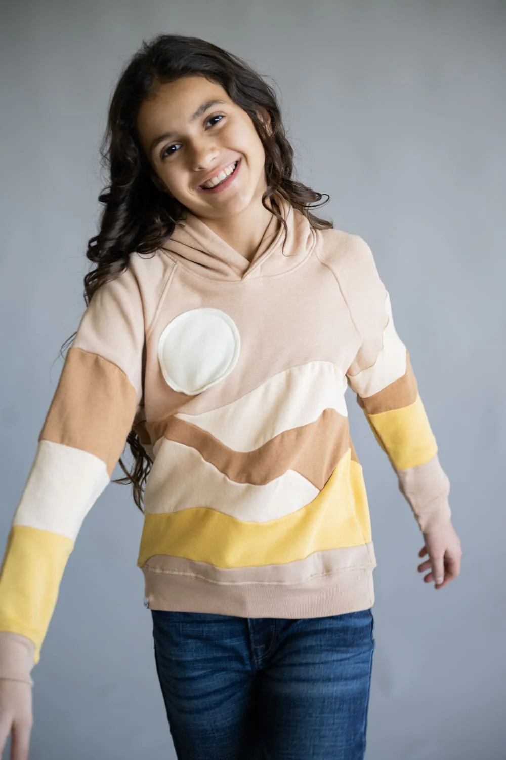 Simply Southern Youth Sun Patch Hoodie for Girls in Multi | PP-0225-YTH-HD-PATCH-SUN - Image 2