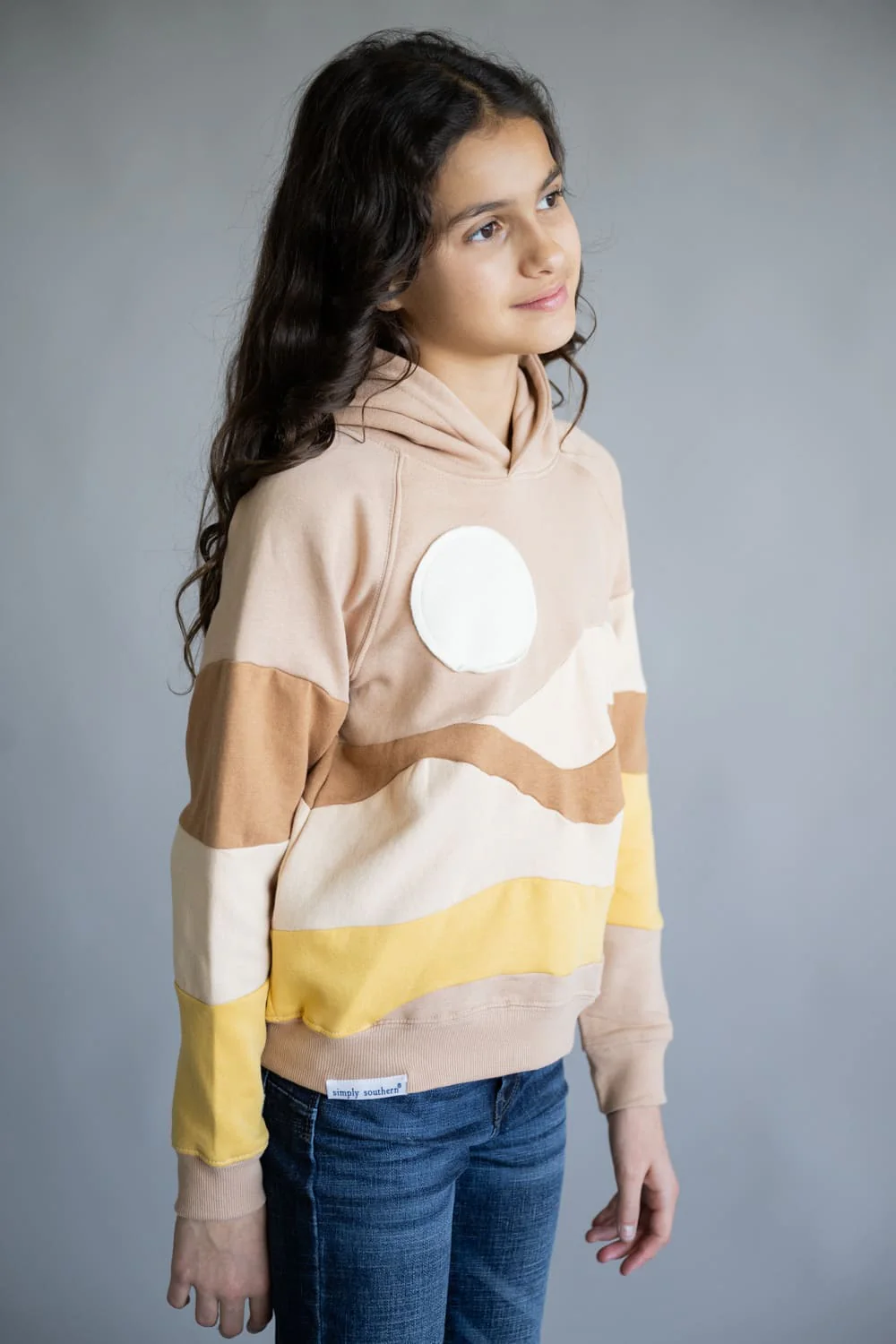 Simply Southern Youth Sun Patch Hoodie for Girls in Multi | PP-0225-YTH-HD-PATCH-SUN - Image 4