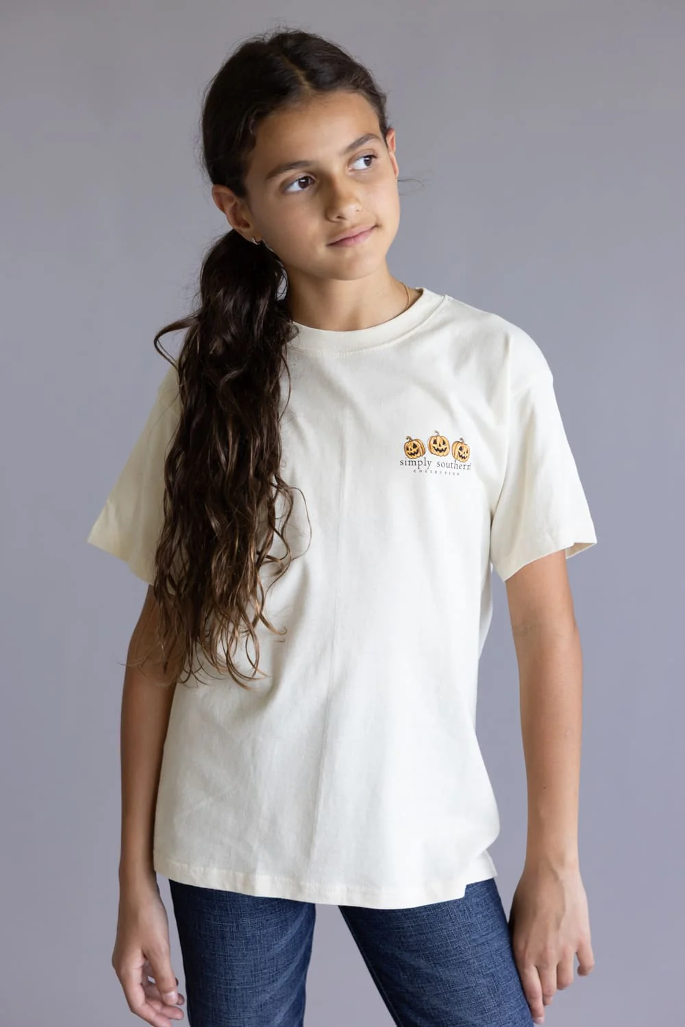 Simply Southern Youth Sweet & Spooky T-Shirt for Girls in Whisper White | YTH-SS-SWEETSPKY-WISP - Image 2