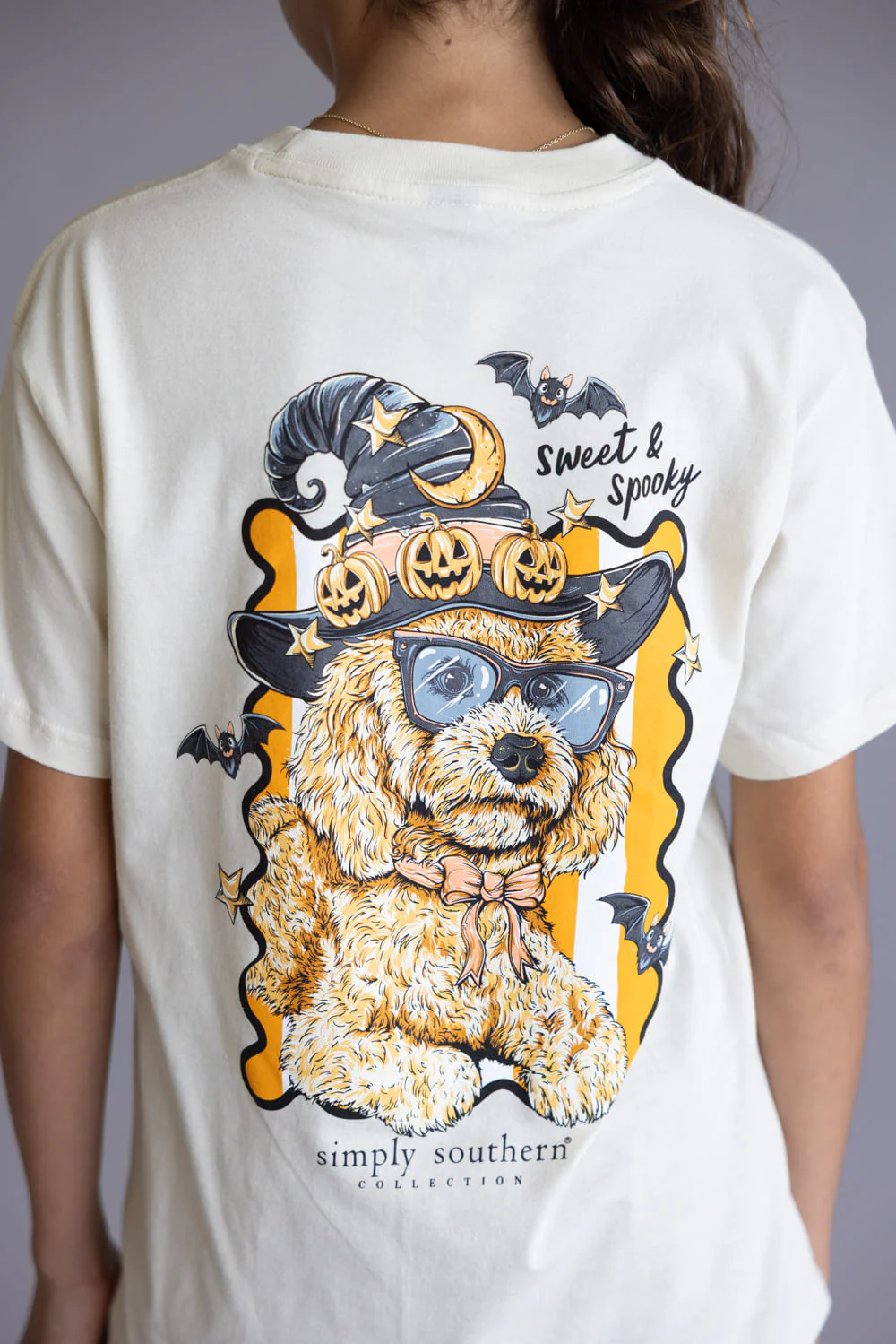 Simply Southern Youth Sweet & Spooky T-Shirt for Girls in Whisper White | YTH-SS-SWEETSPKY-WISP - Image 4