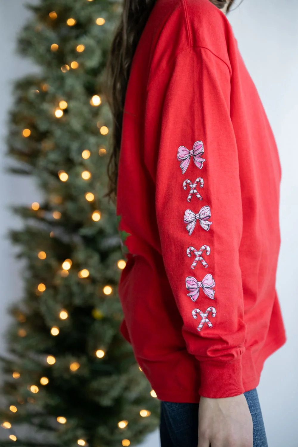 Simply Southern Youth Tree Long Sleeve T-Shirt for Girls in Red | YTH-LS-TREE-RED - Image 5