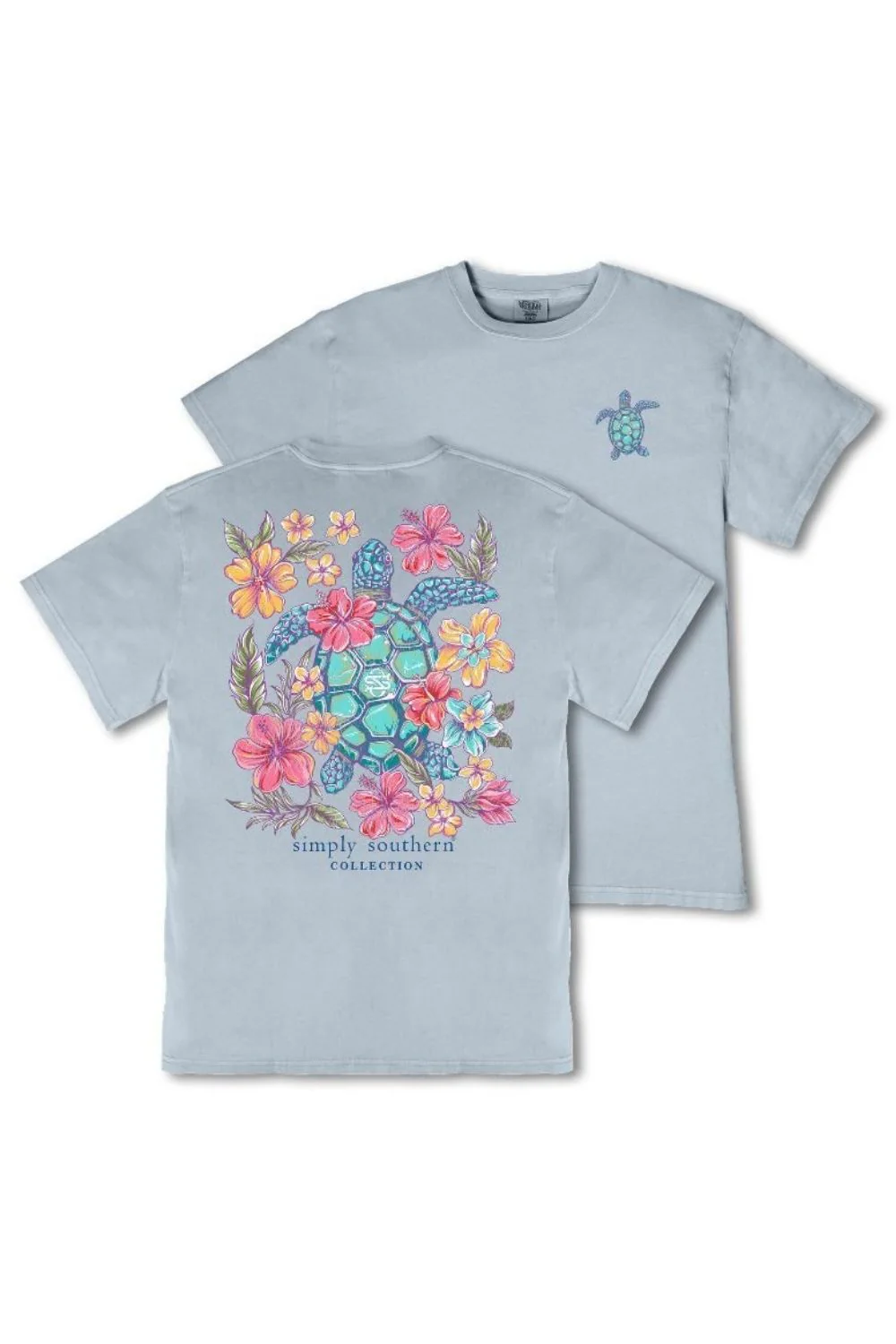 Simply Southern Youth Turtle Mineral Wash T-Shirt for Girls in Ashen | YTH-MINWASH-TURTLE-ASHEN - Image 3